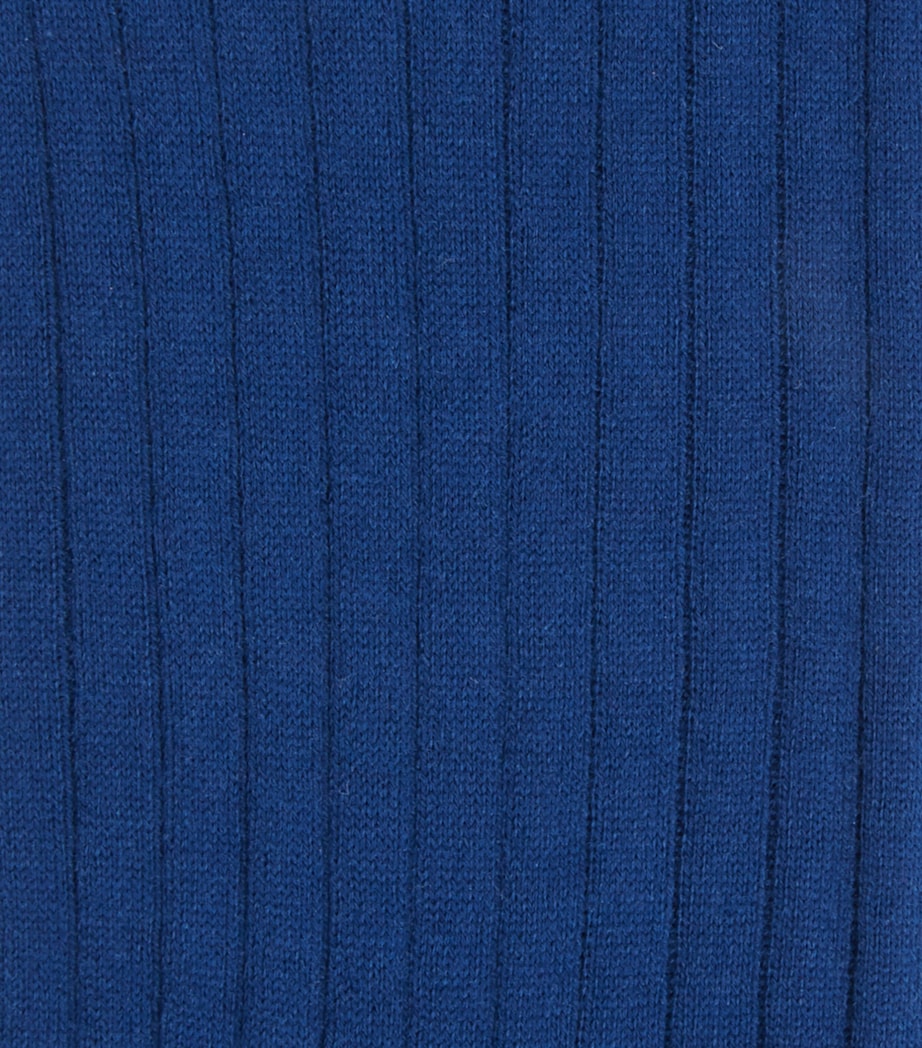 Egyptian Cotton Ribbed Socks BLUE Image 2