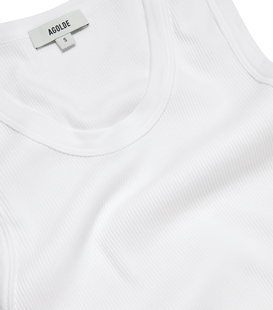 Ribbed Poppy Tank Top WHITE Image 2