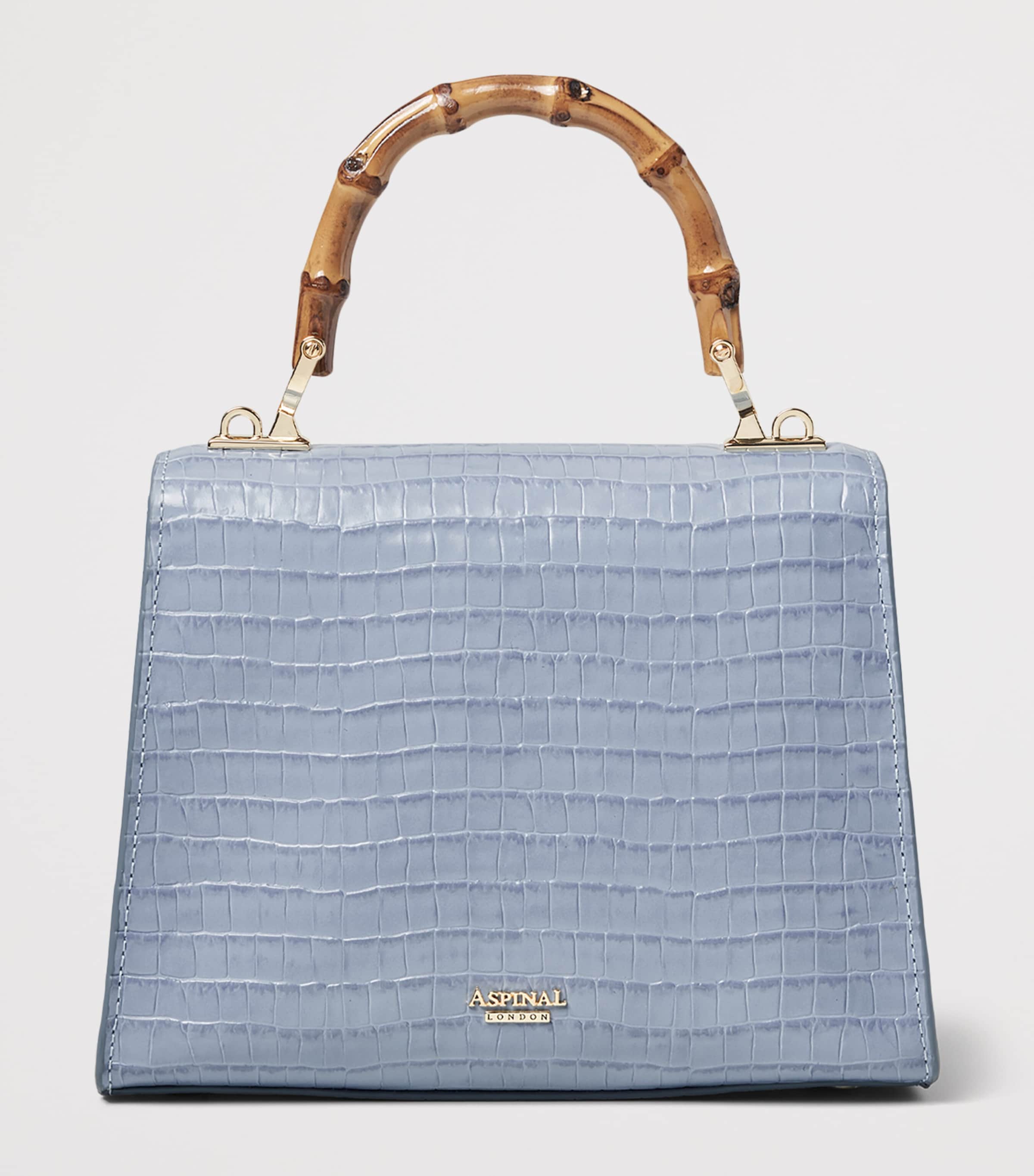 Aspinal Of London Midi Leather Mayfair 2 Top-Handle Bag Skyblue Image 3