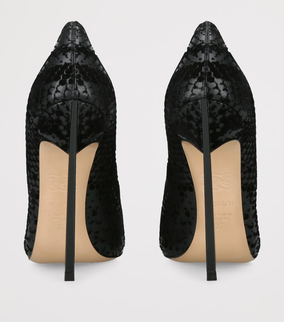 Casadei Snake-Effect Blade Kitana Heels 120 Black Image 4