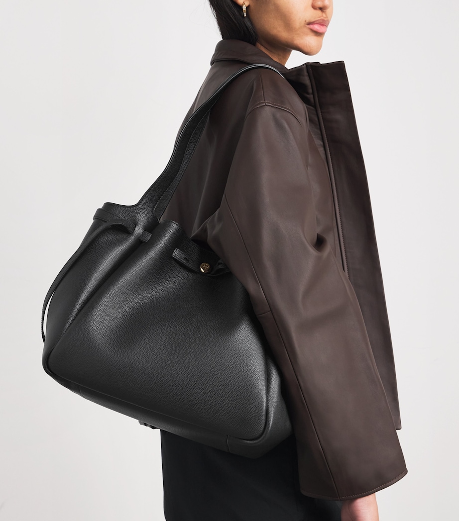 Leather Romy Tote Bag 001 BLACK Image 5