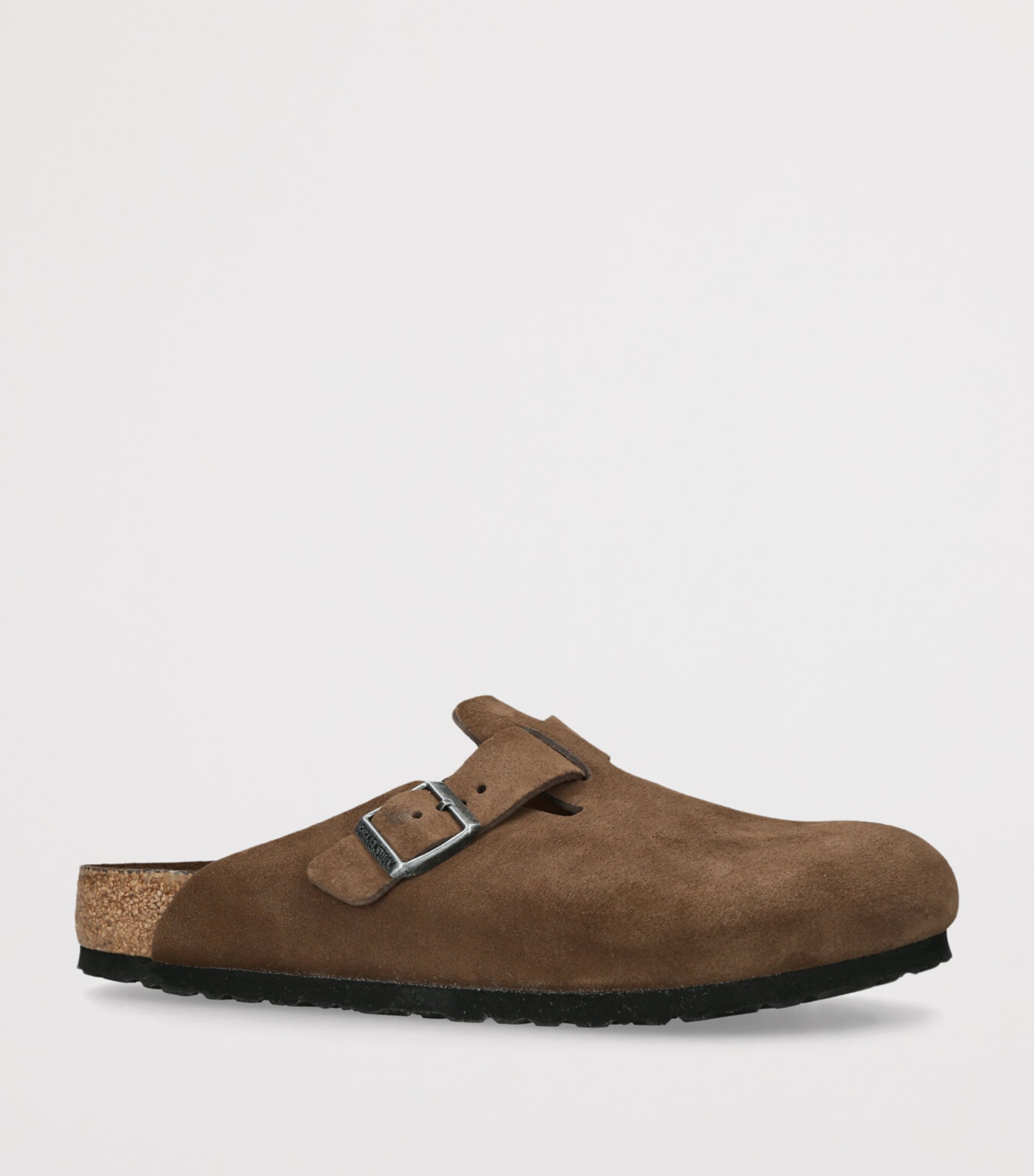 Birkenstock Suede Boston Clogs Dark Brown Image 3