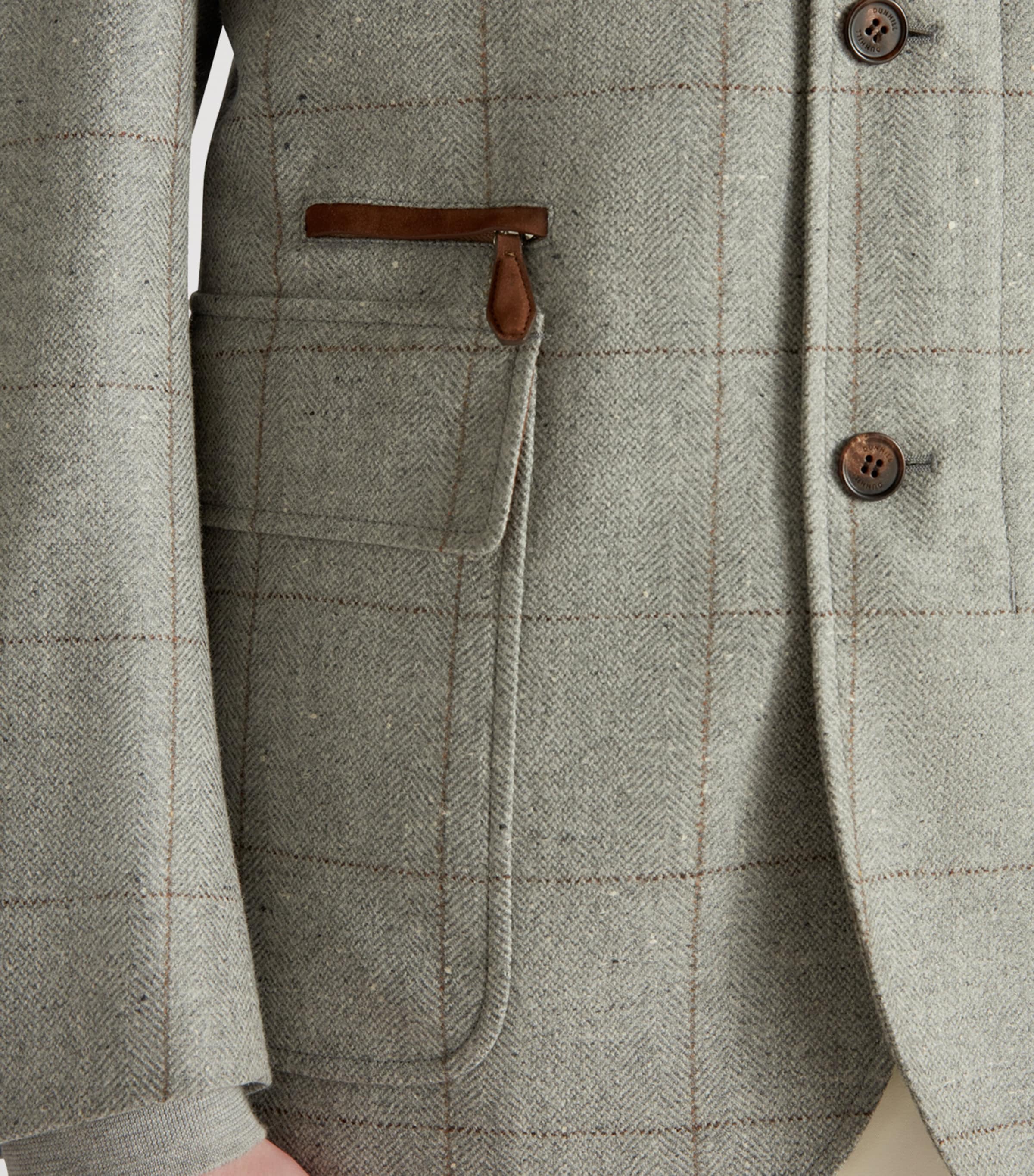 Wool-Silk Herringbone Travel Jacket 036GREY MELANGE Image 5