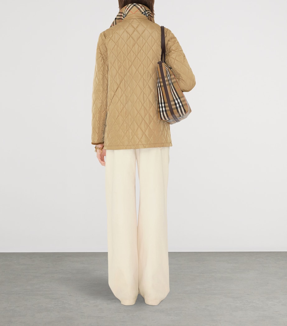Quilted Barn Jacket FLAX/SAND IP CHECK Image 5