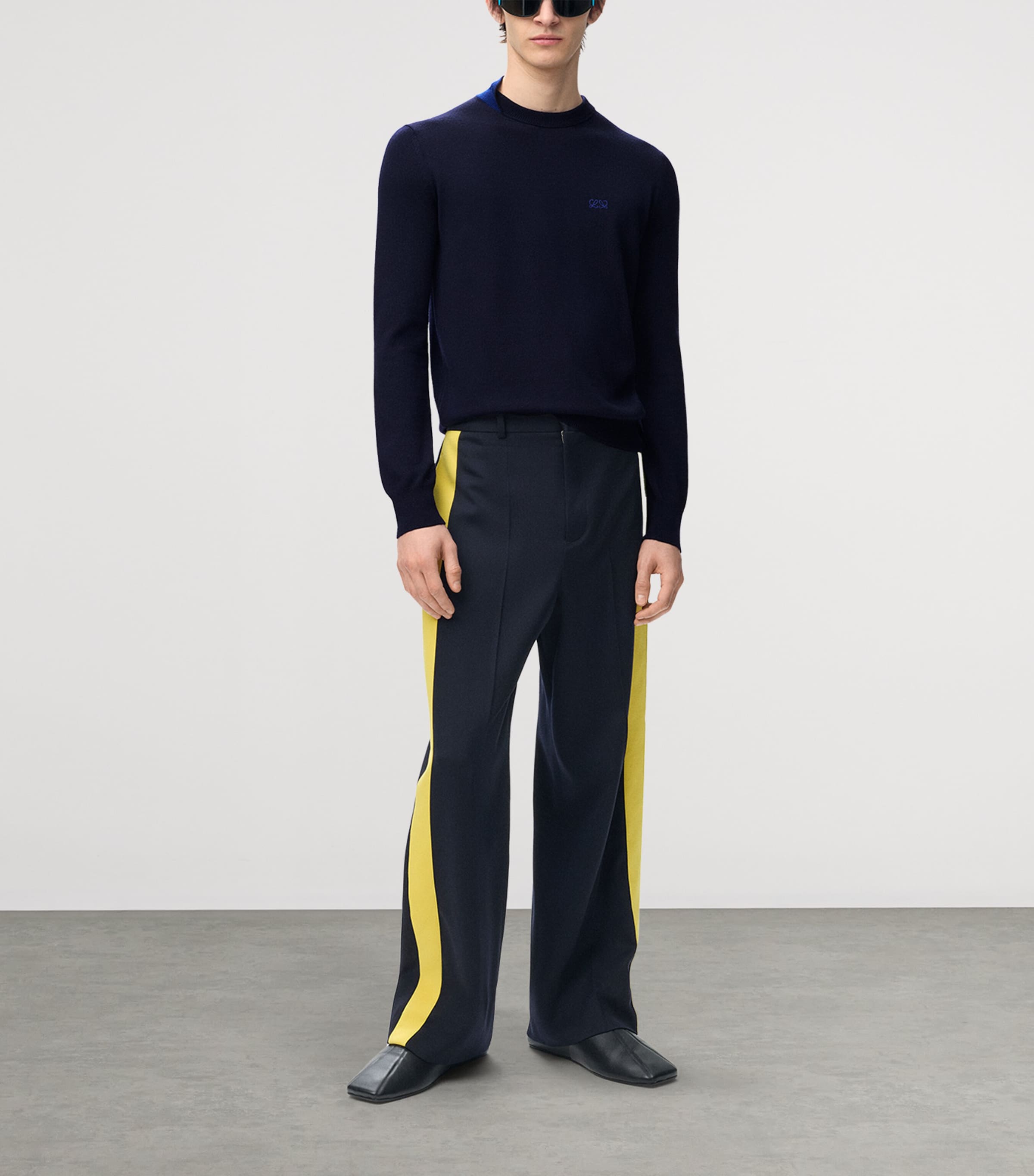 LOEWE Mens Stretch-Wool Sweater Navy/blue Image 2