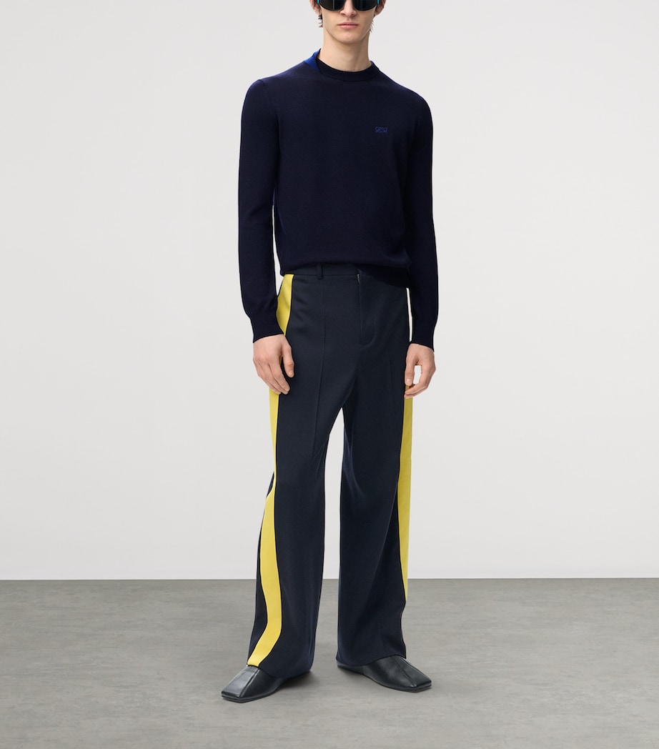 LOEWE Mens Stretch-Wool Sweater Navy/blue Image 2