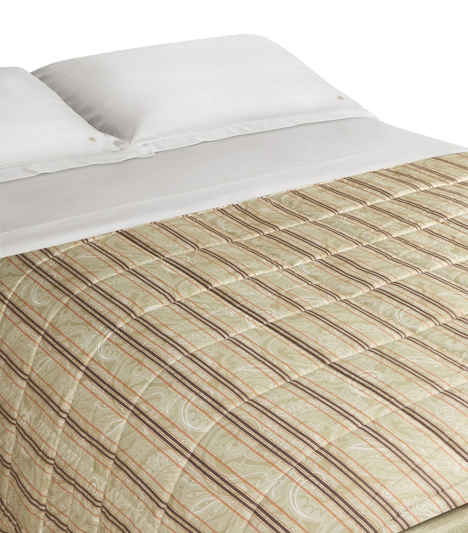 Etro Super King Amalia Quilted Bed Spread (270cm x 270cm) Print On Beige Base Image 2