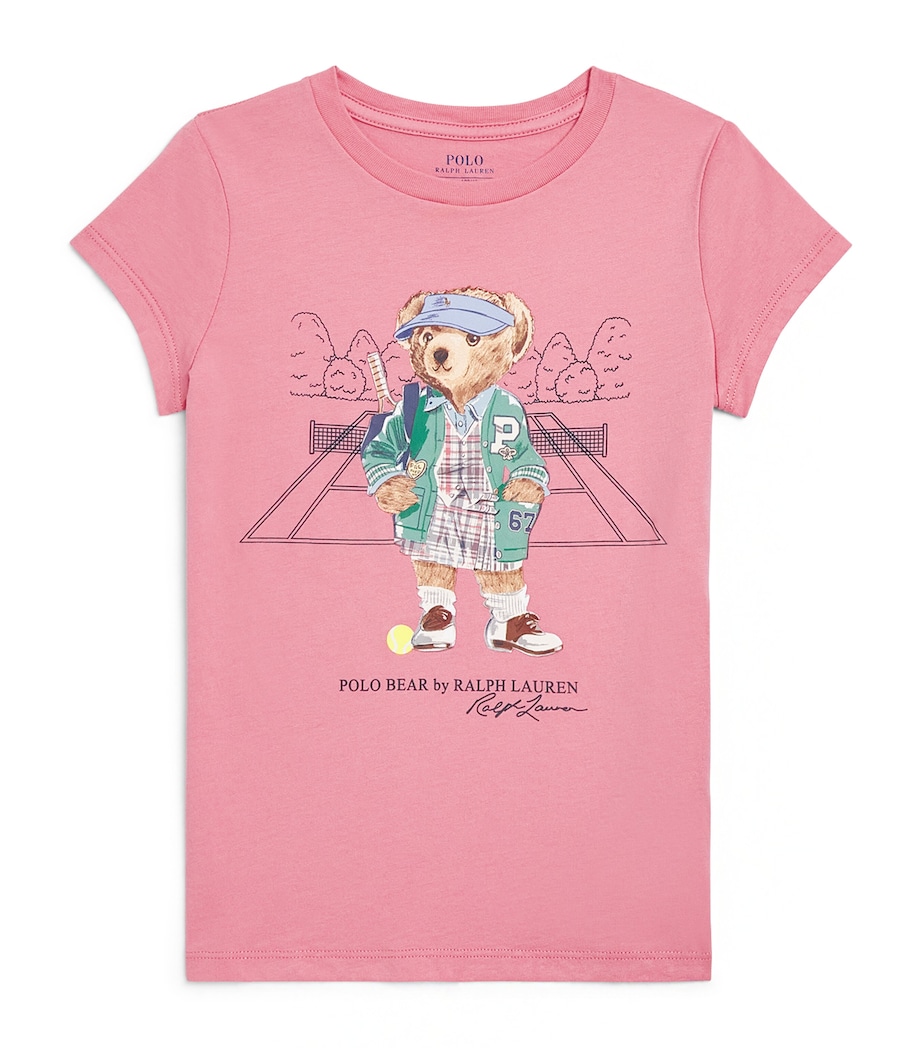 Cotton Bear Logo T-Shirt (2-6 Years) FADED PEONY Image 1