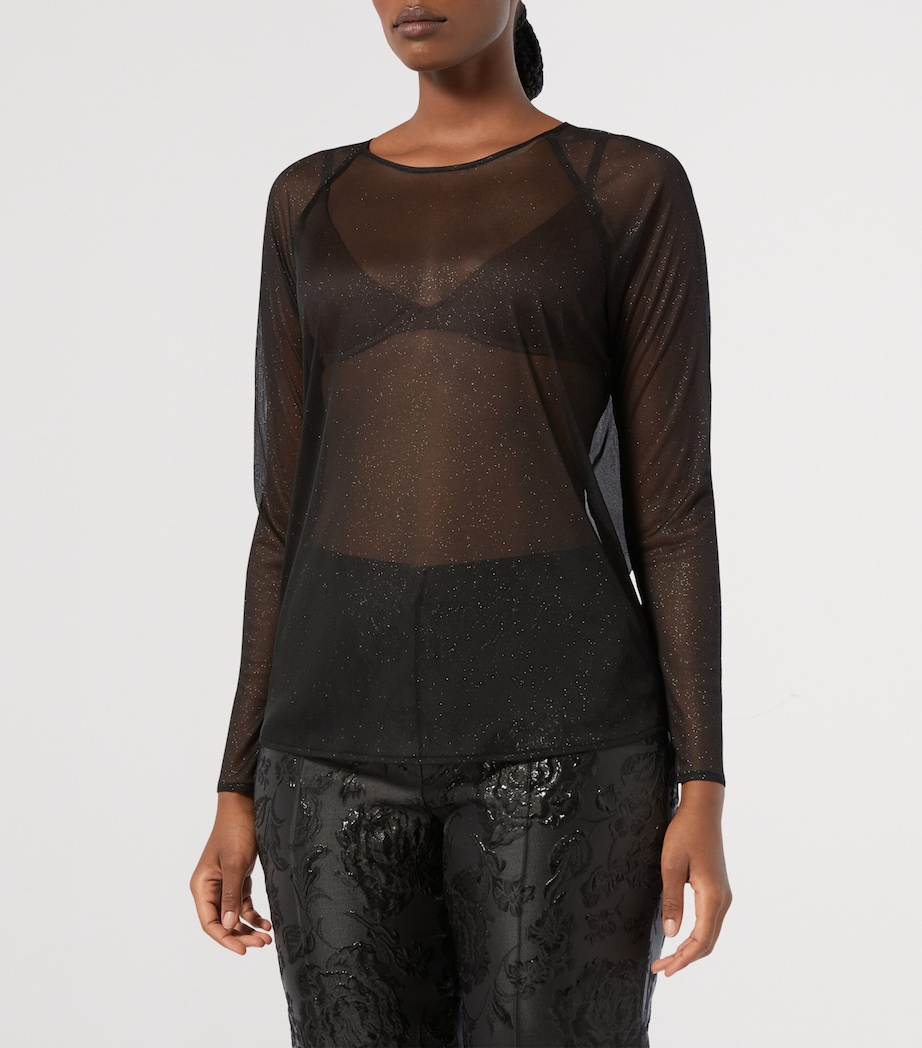 Sheer Giudy Blouse BLACK Image 2
