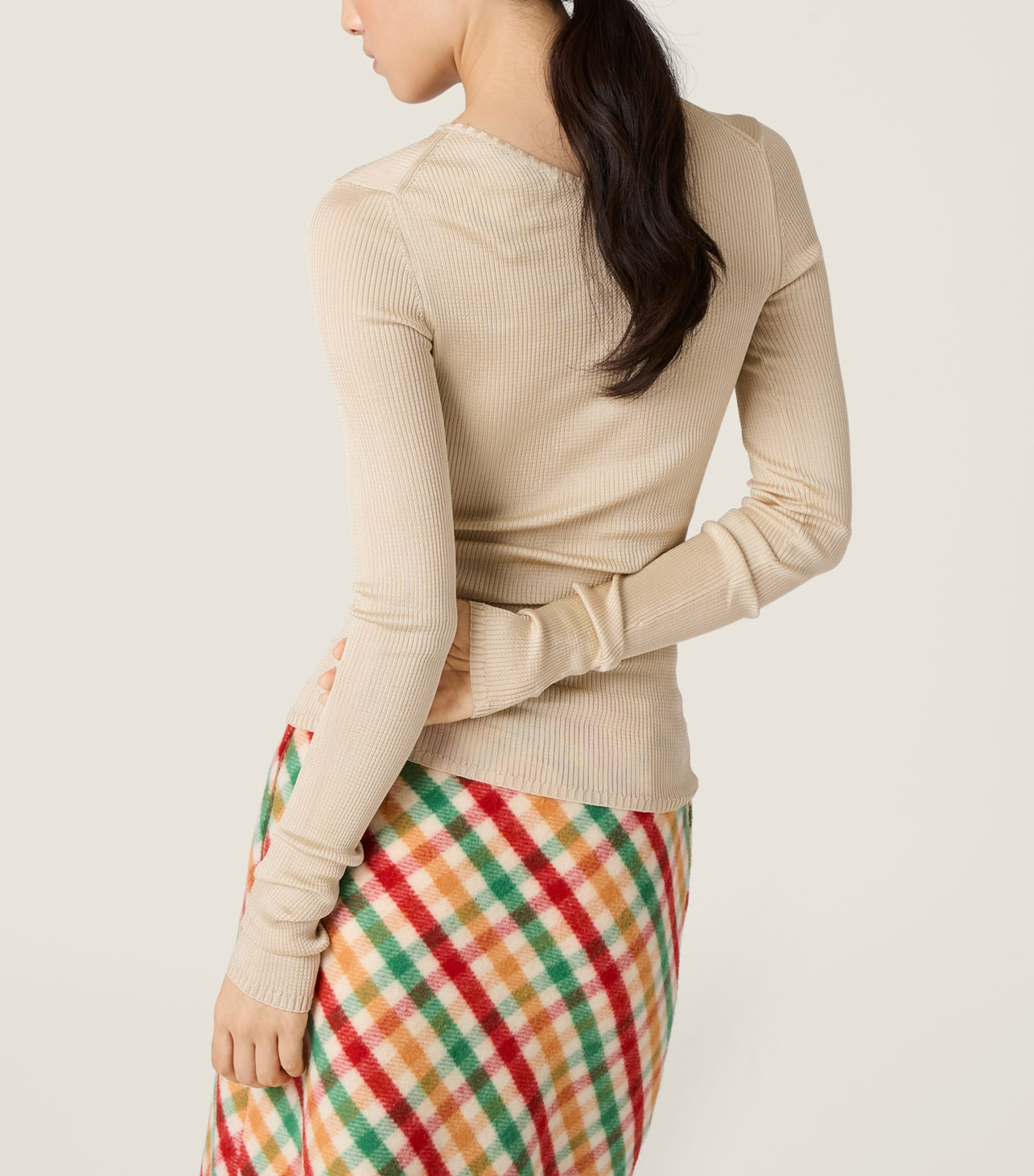 Silk Rib Knit Sweater F0036 Image 3