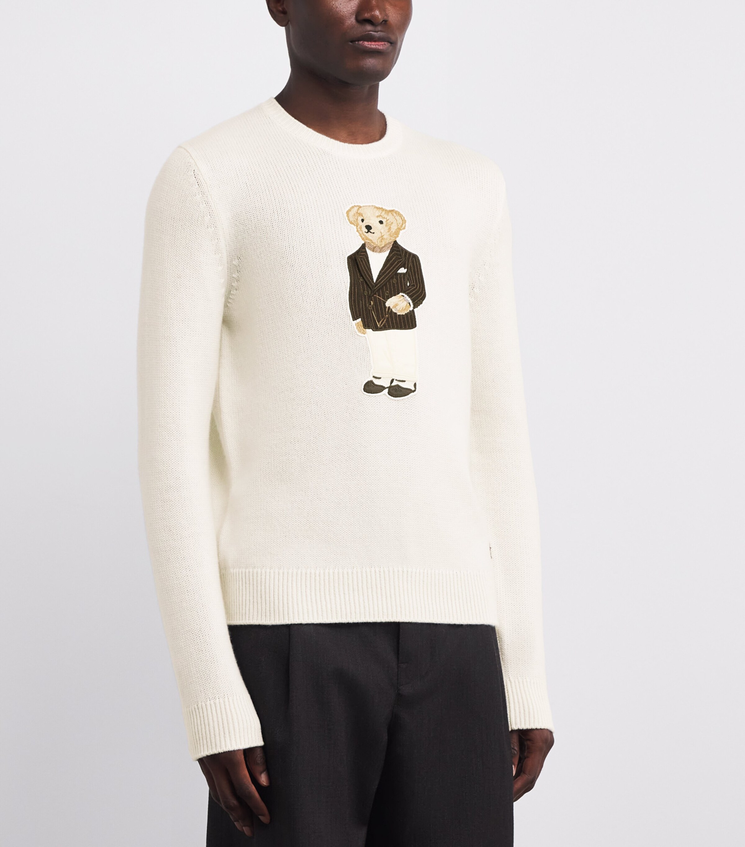 Cashmere Polo Bear Sweater CLASSIC CREAM Image 3