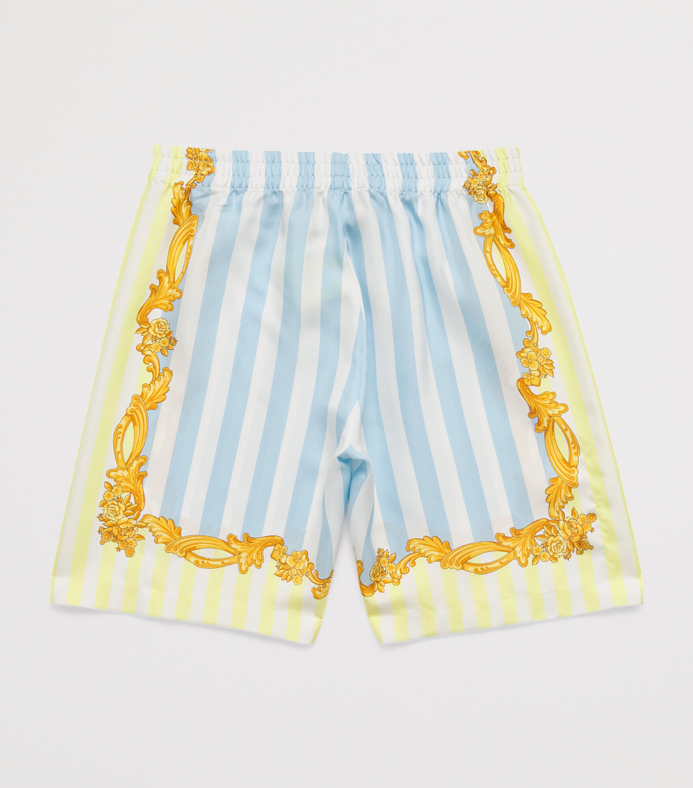 Silk Barocco Pinstripe Shorts (1-5 Years) 5UF40-95BLUE+YELLOW Image 2