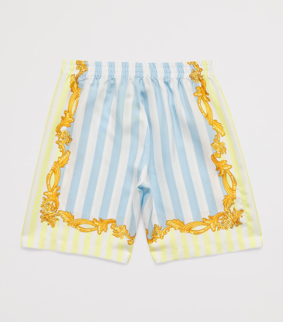 Silk Barocco Pinstripe Shorts (1-5 Years) 5UF40-95BLUE+YELLOW Image 2