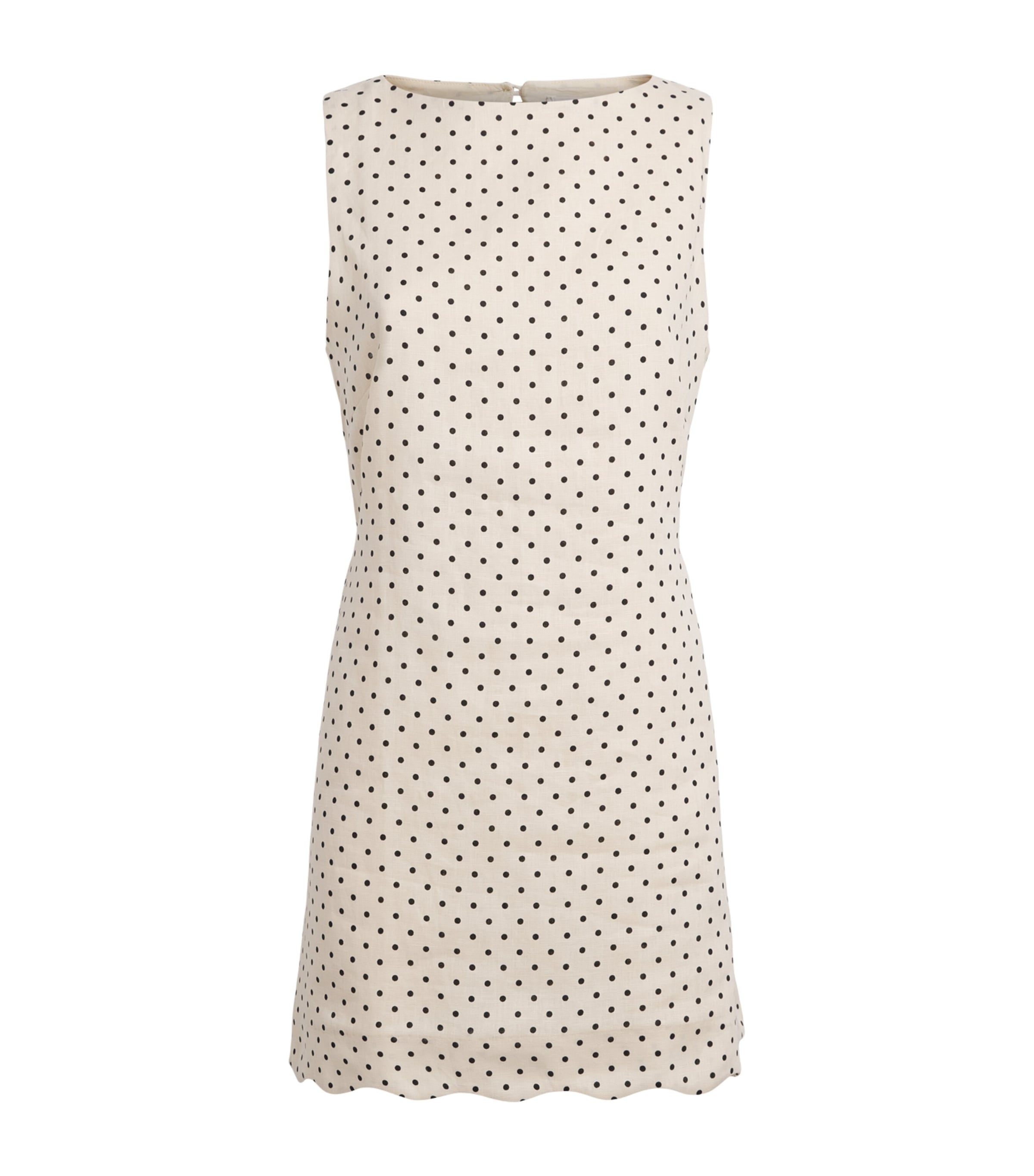 Faithfull The Brand Womens Linen Polka-Dot Iria Mini Dress Lola Plka Dt Crm/blk Image 1