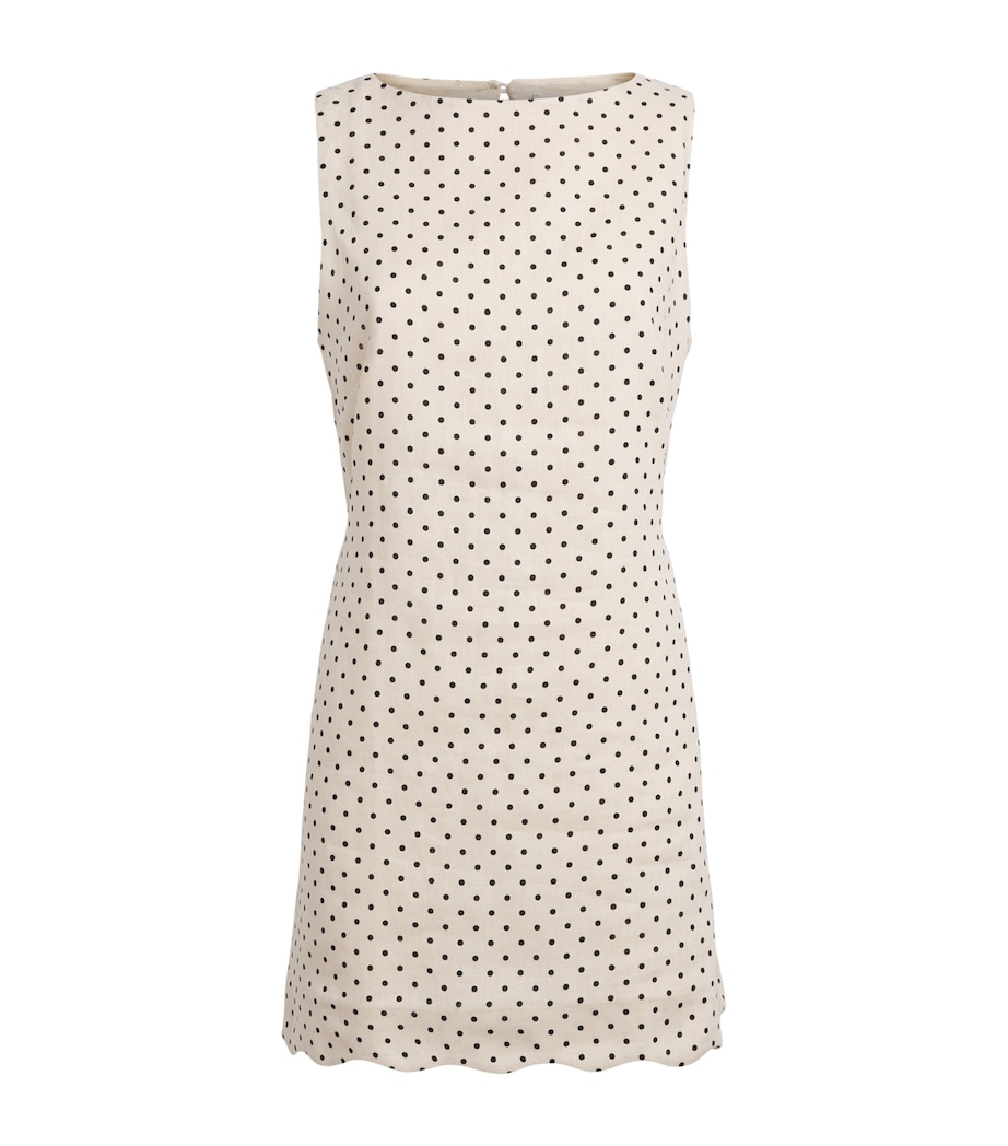Faithfull The Brand Womens Linen Polka-Dot Iria Mini Dress Lola Plka Dt Crm/blk Image 1