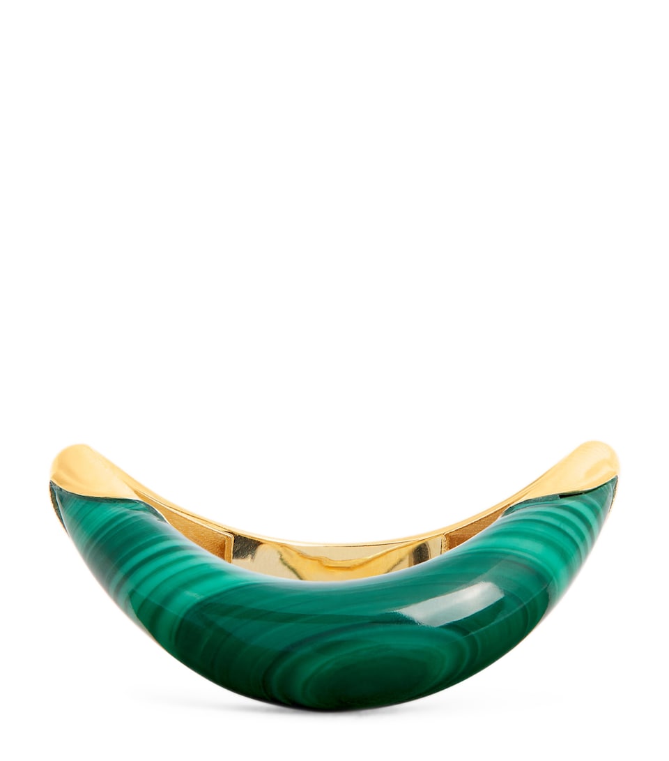 L'ATELIER NAWBAR Yellow Gold and Malachite Boa Stackable Ring Yellow Gold