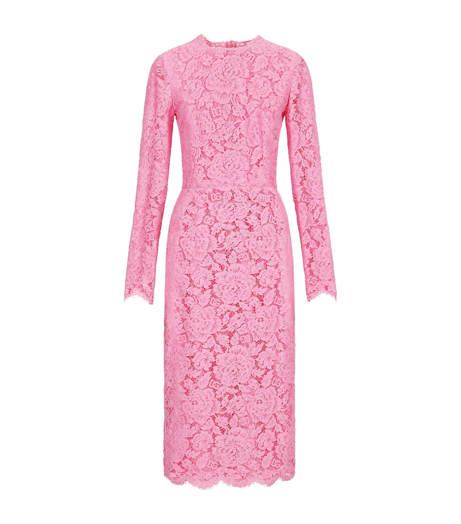 Lace Floral Midi Dress F0758-PINK 2 Image 1