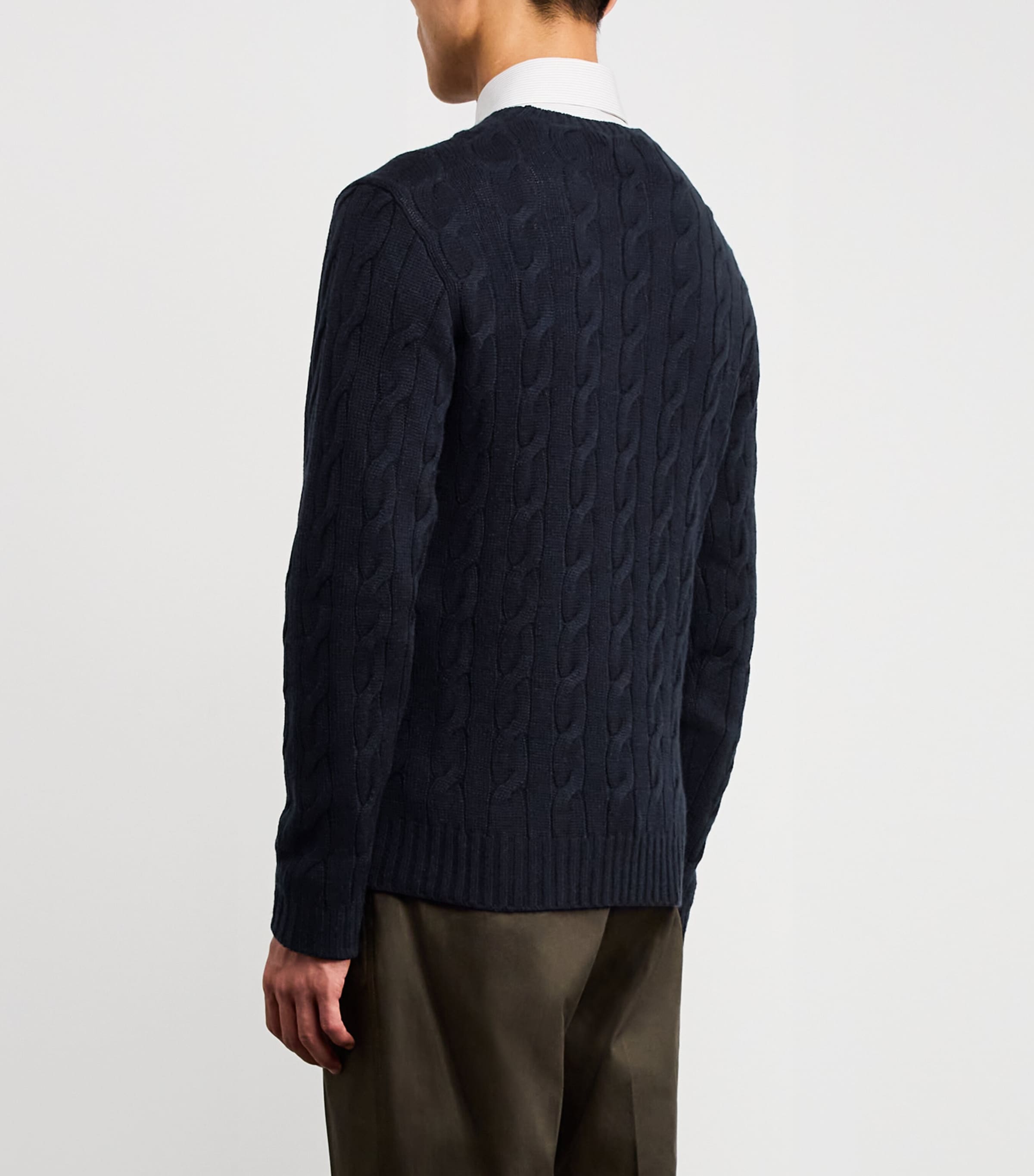 Cashmere Cable-Knit Sweater  CHAIRMAN NAVY Image 4
