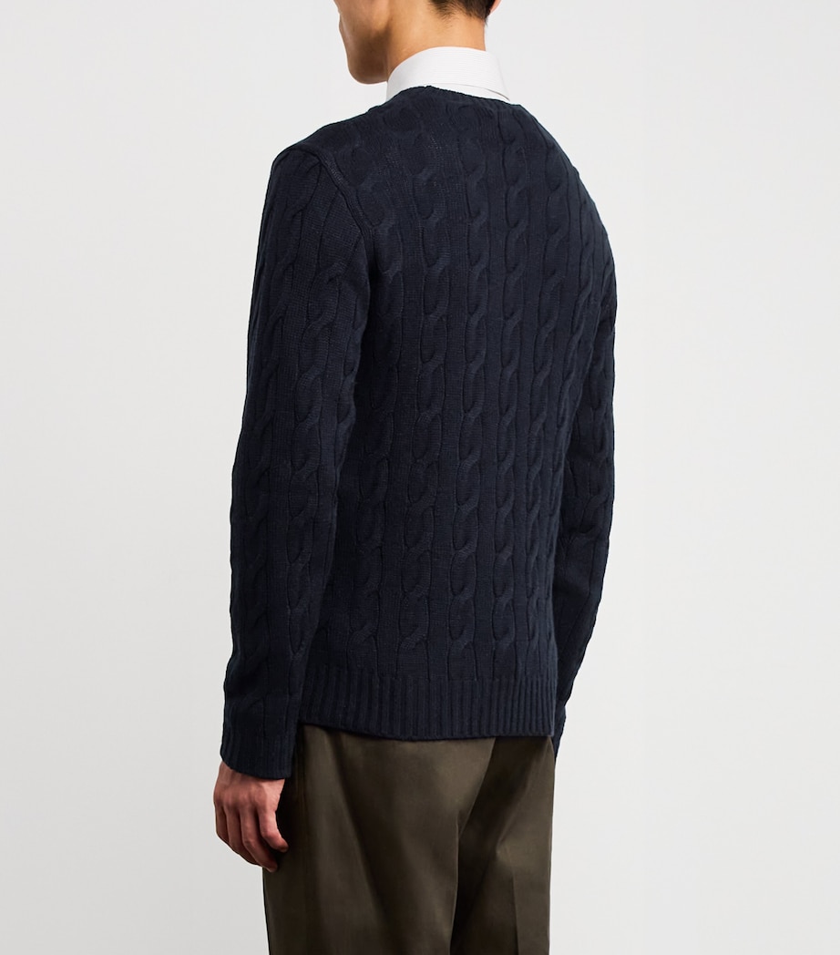 Cashmere Cable-Knit Sweater  CHAIRMAN NAVY Image 4