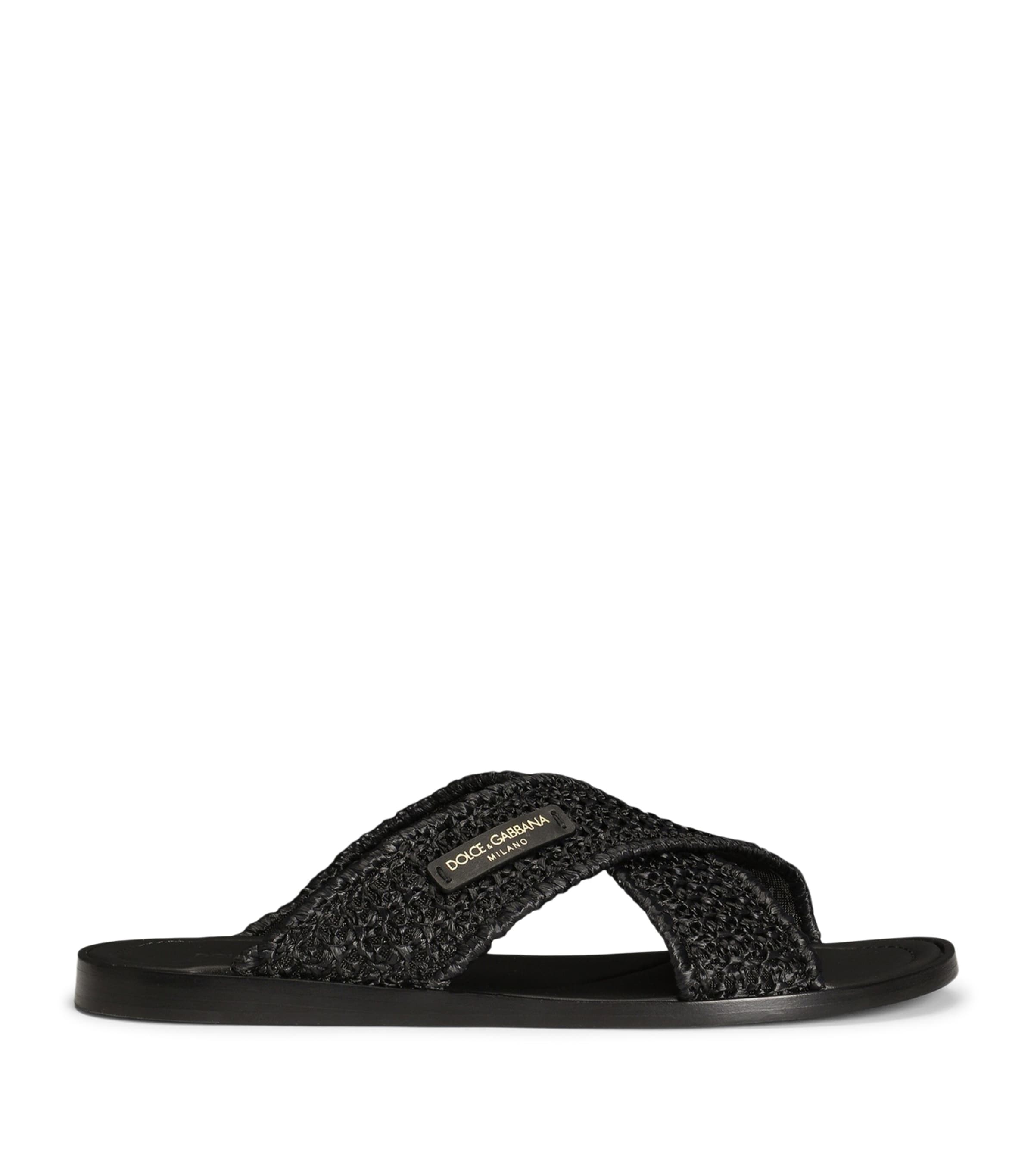 Dolce&Gabbana Woven Slides Black/black Image 1