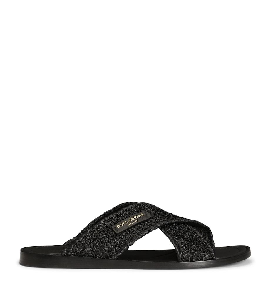 Dolce&Gabbana Woven Slides Black/black Image 1