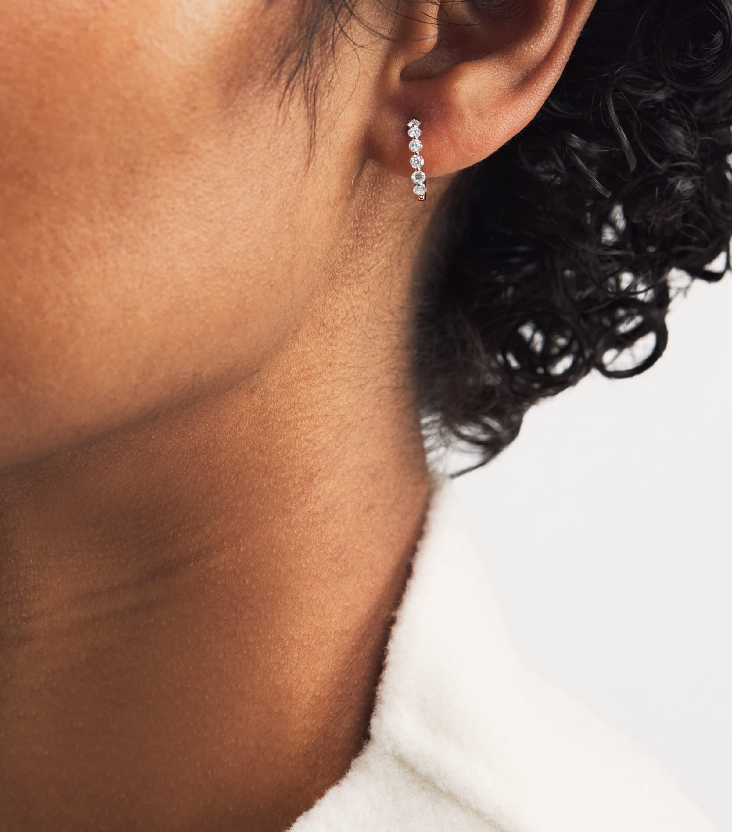 Harrods Rose Gold and Diamond Hoop Earrings (0.50ctw) Rose Gold Image 2