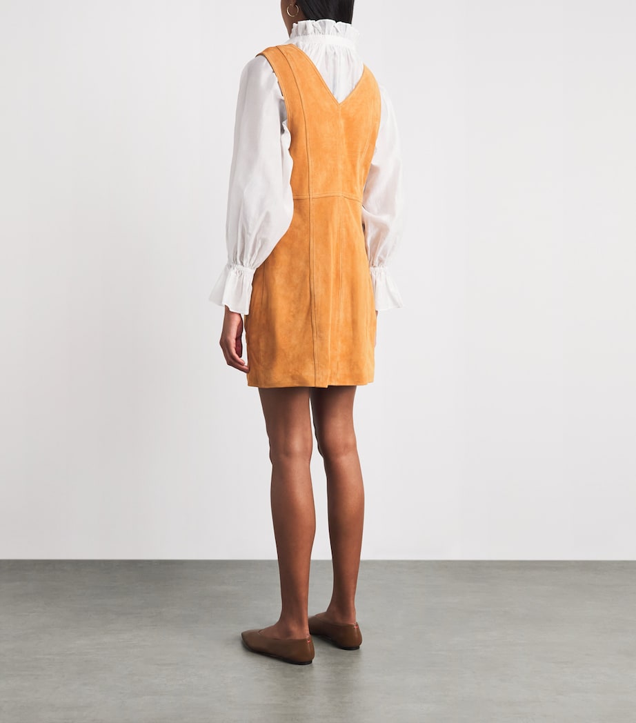 Ulla Johnson Womens Suede Sloane Mini Dress Cognac Image 4