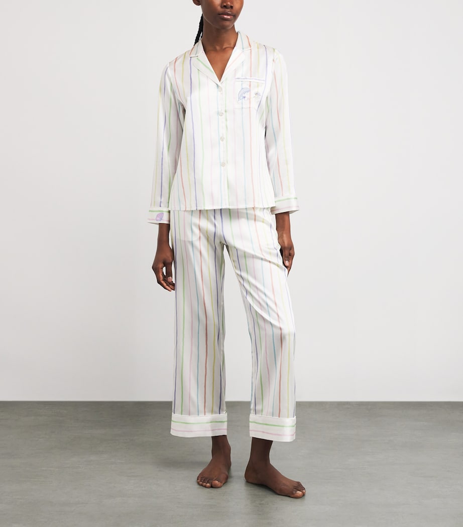 Silk-Blend Ocean Stripe Pyjama Set OCEAN STRIPE Image 2
