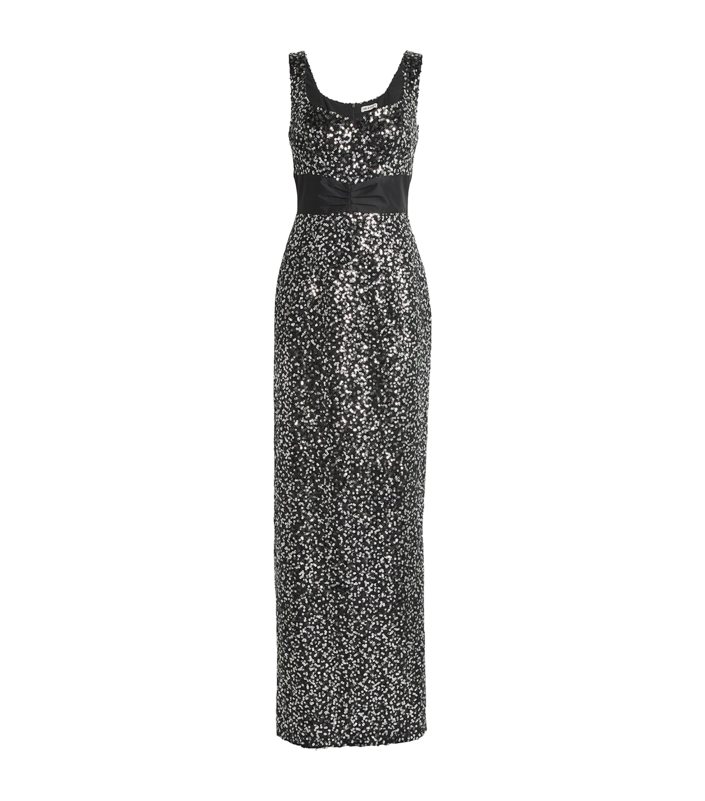 Shop E.stott Sequin-embellished Gene Gown In Black