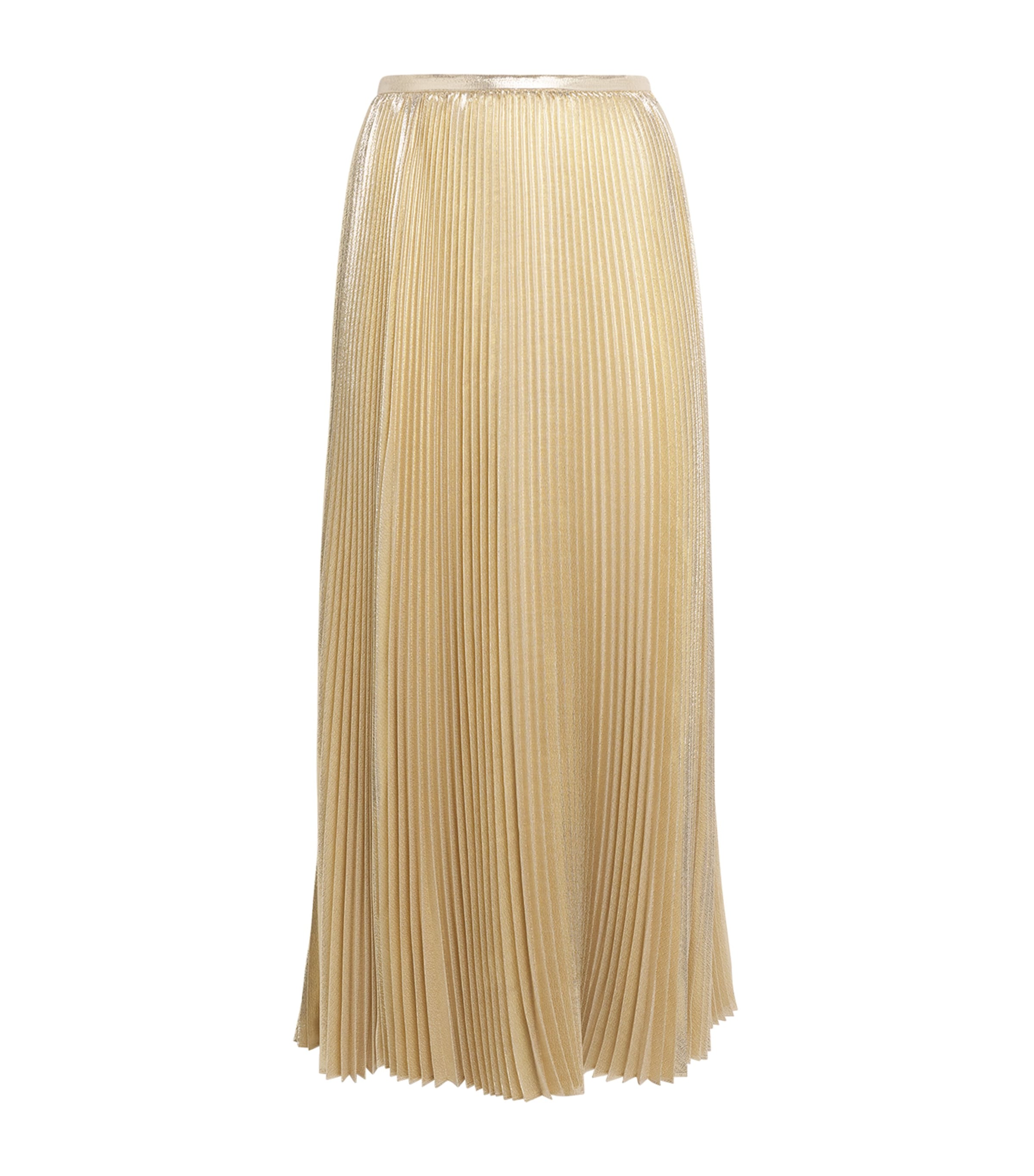 Silk-Blend Lamé Essai Midi Skirt GILT Image 1
