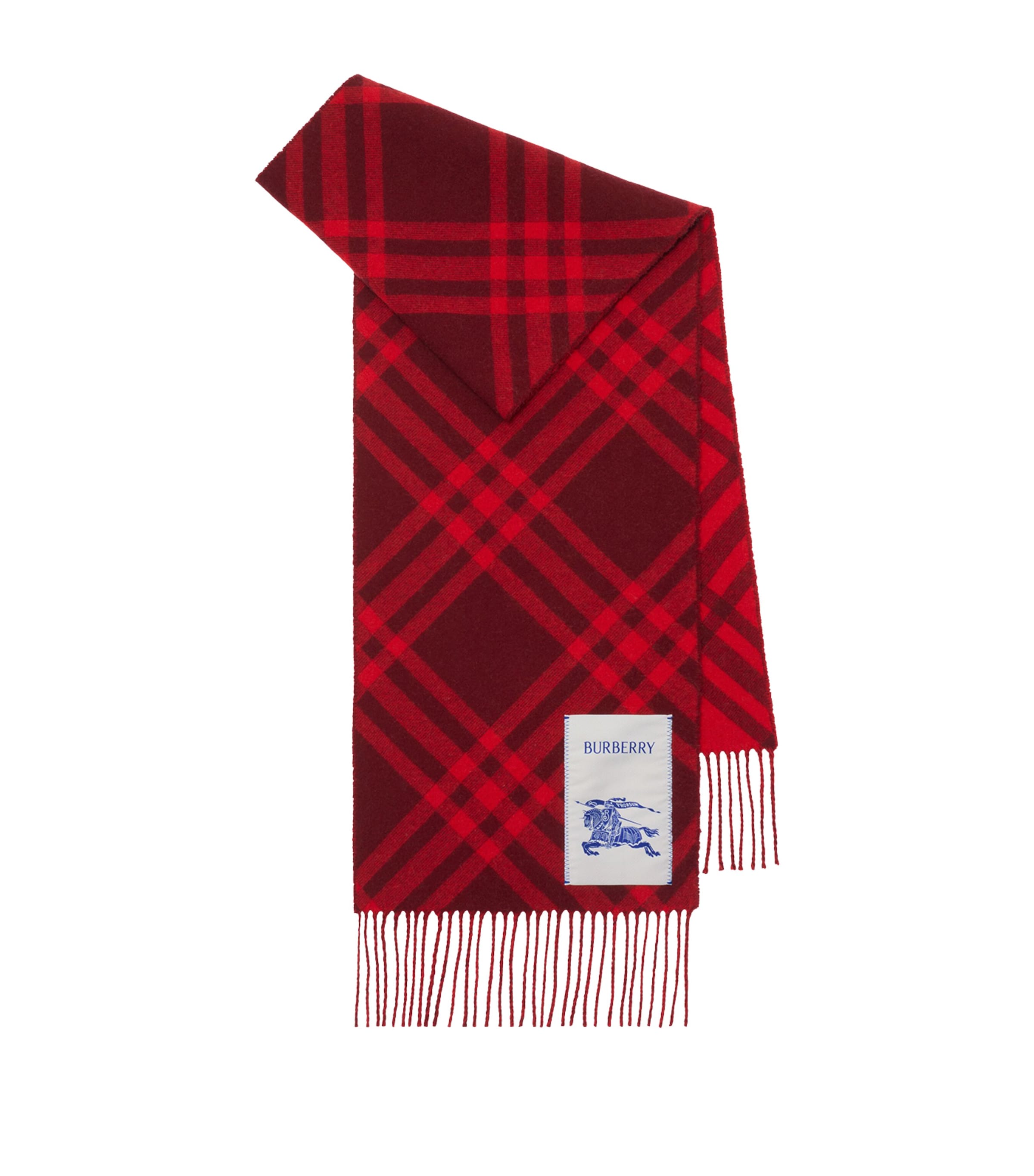 Burberry Check Cashmere Scarf In Red