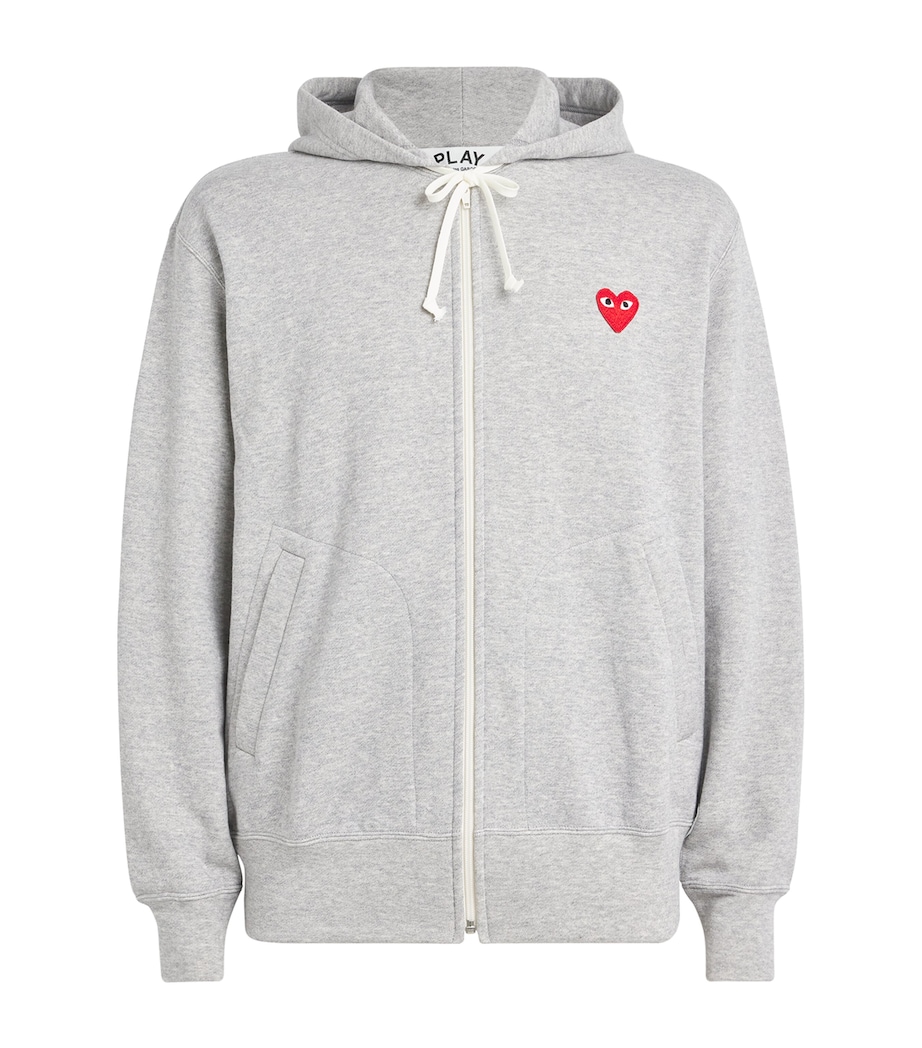 Zip-Up Heart Hoodie GREY Image 1