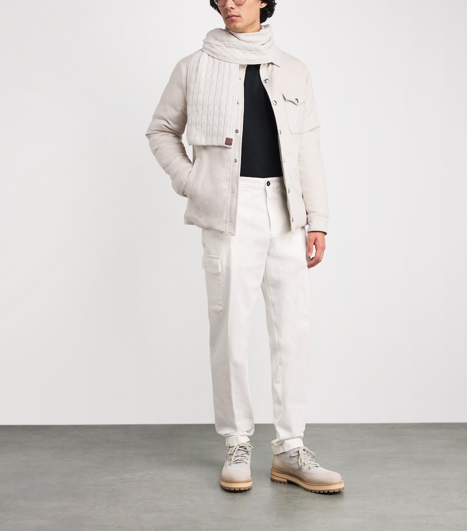 Stretch-Cotton Cargo Trousers BIANCO Image 2