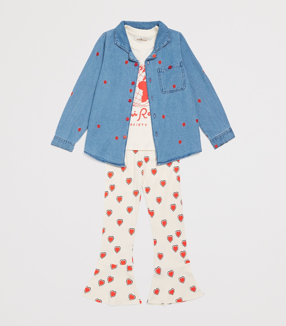 Organic Denim Heart Shirt (3-11 Years) BLUE Image 3