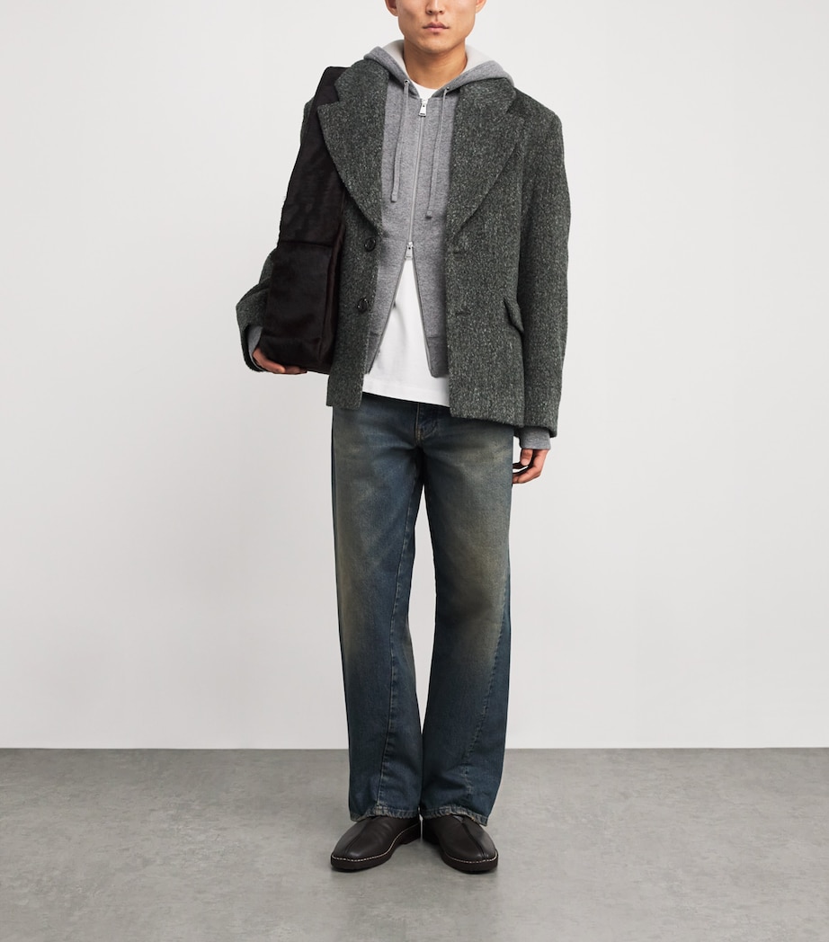 Wool-Blend Zip-Up Hoodie HEATHER GREY Image 2