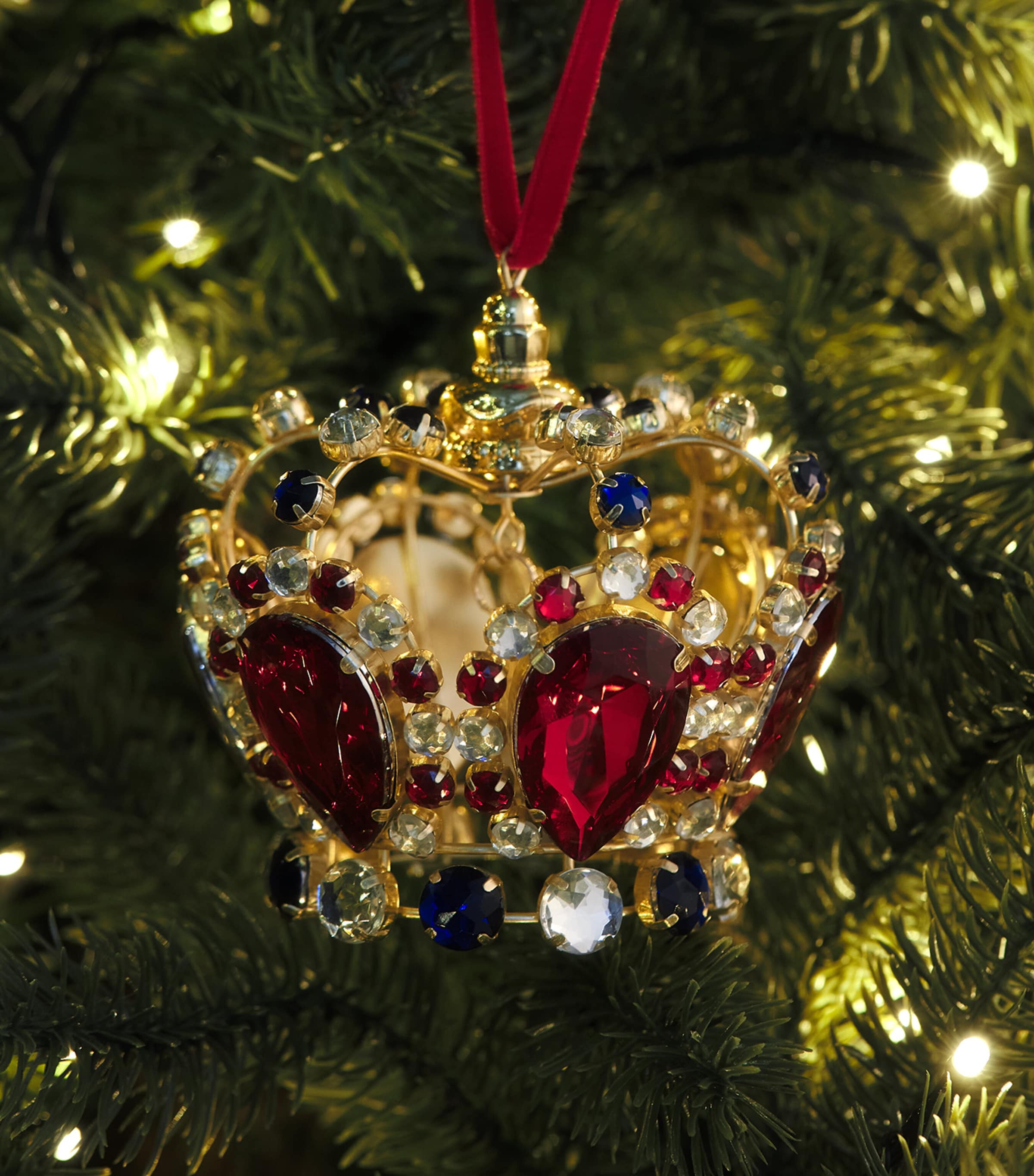 Harrods Embellished Crown Tree Decoration Image 3