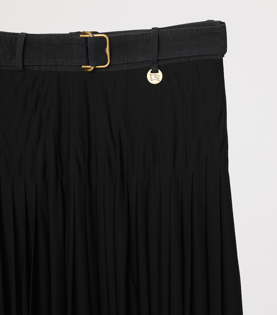 Pleated Maxi Skirt BLACK Image 6