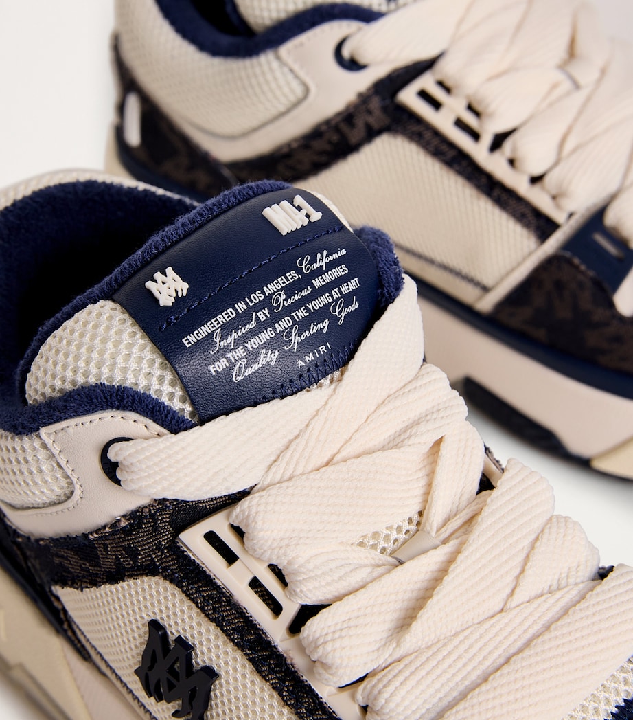 AMIRI Leather-Cotton MA-1 Sneakers Midnight Indigo Image 7