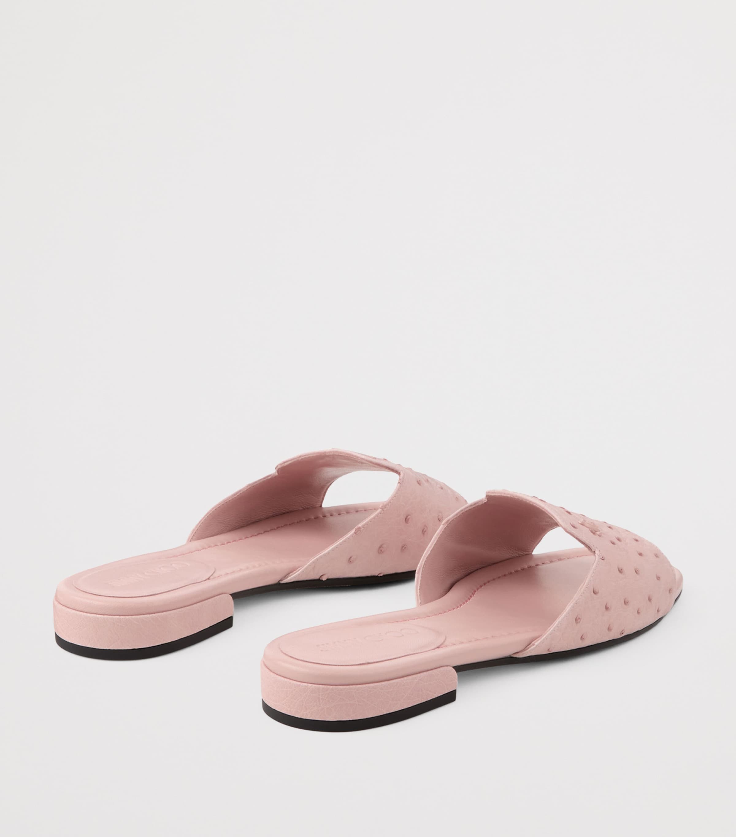 Ostrich Leather Dina Sandals ROSE Image 3