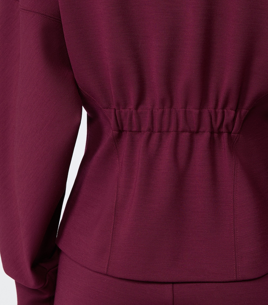 Max Mara Womens Gathered Sweatshirt Wine Coloured Image 5