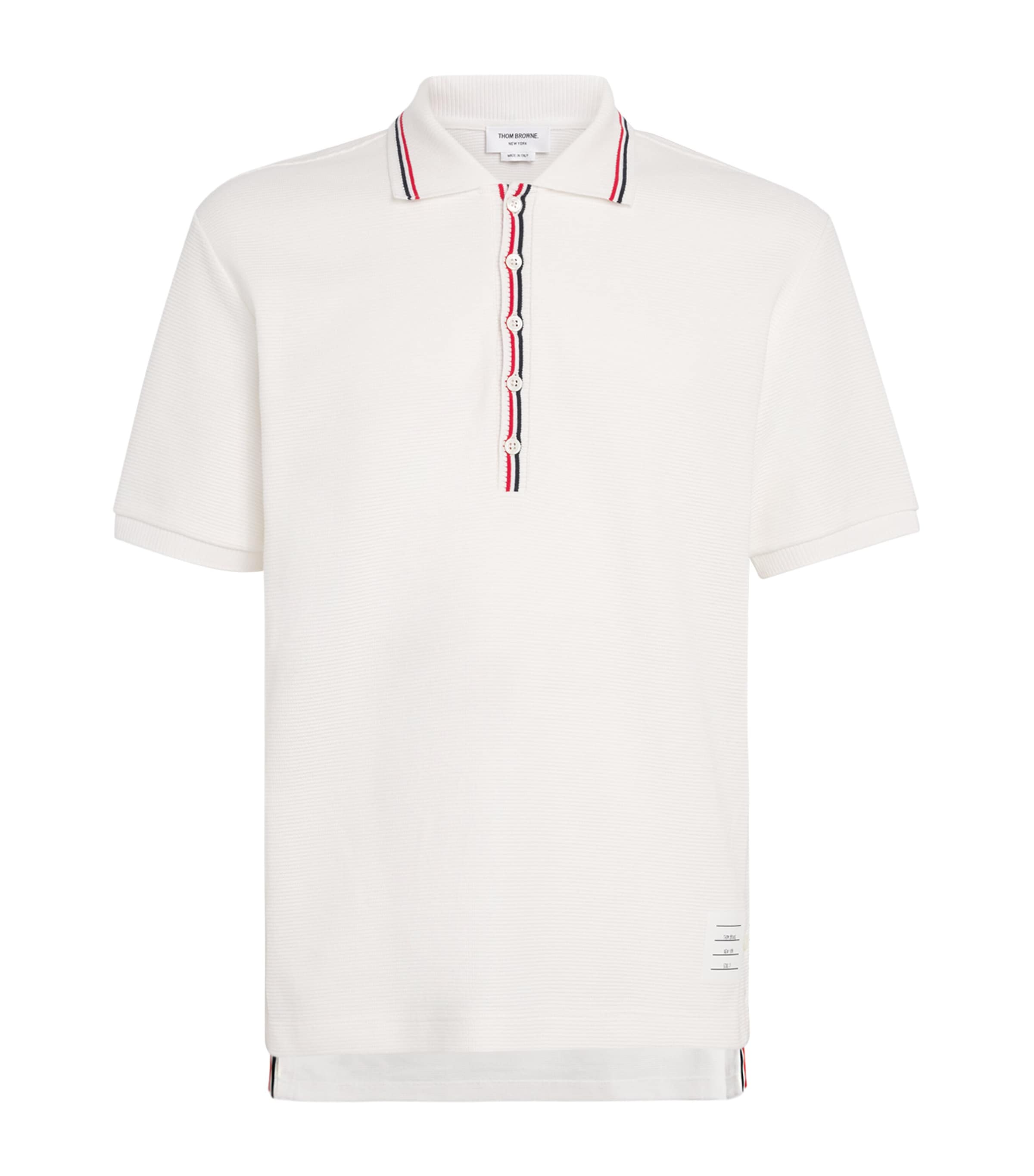 Cotton Rib-Cuff Polo Shirt NATURAL WHITE Image 1