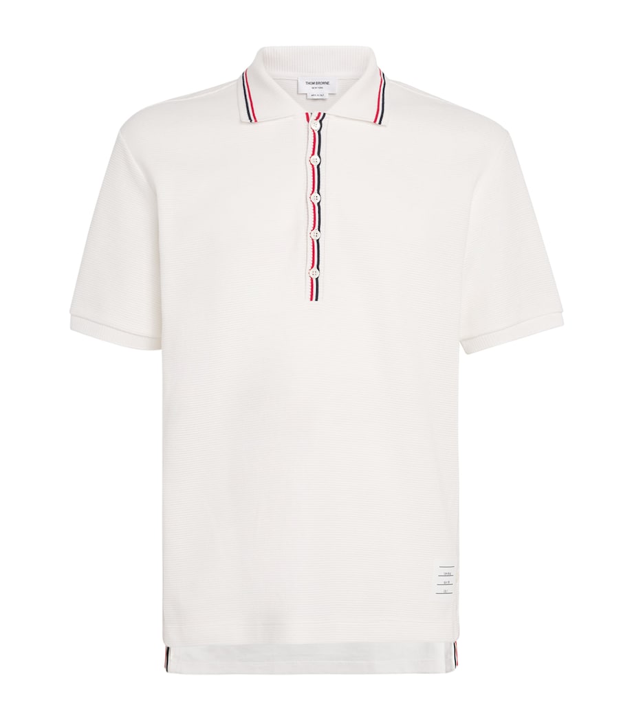 Cotton Rib-Cuff Polo Shirt NATURAL WHITE Image 1