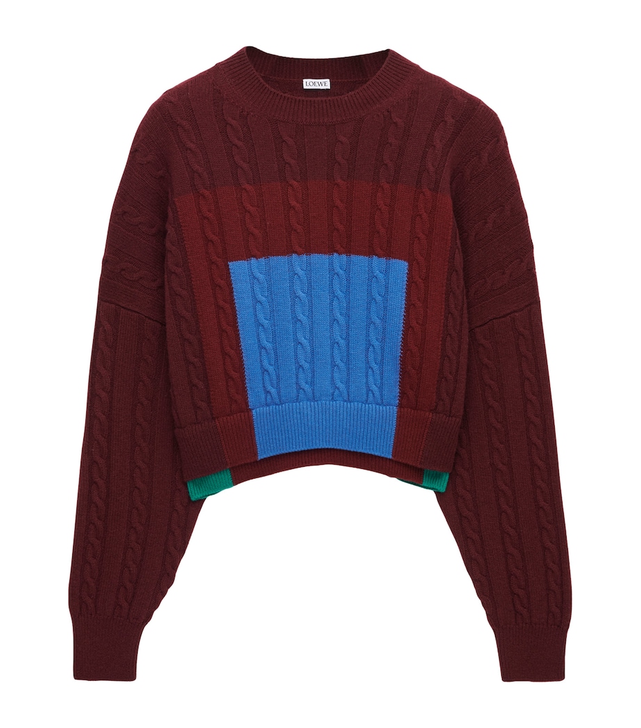 Wool Colour-Block Layered-Effect Sweater GREEN/RED/MULTICOLOR Image 1