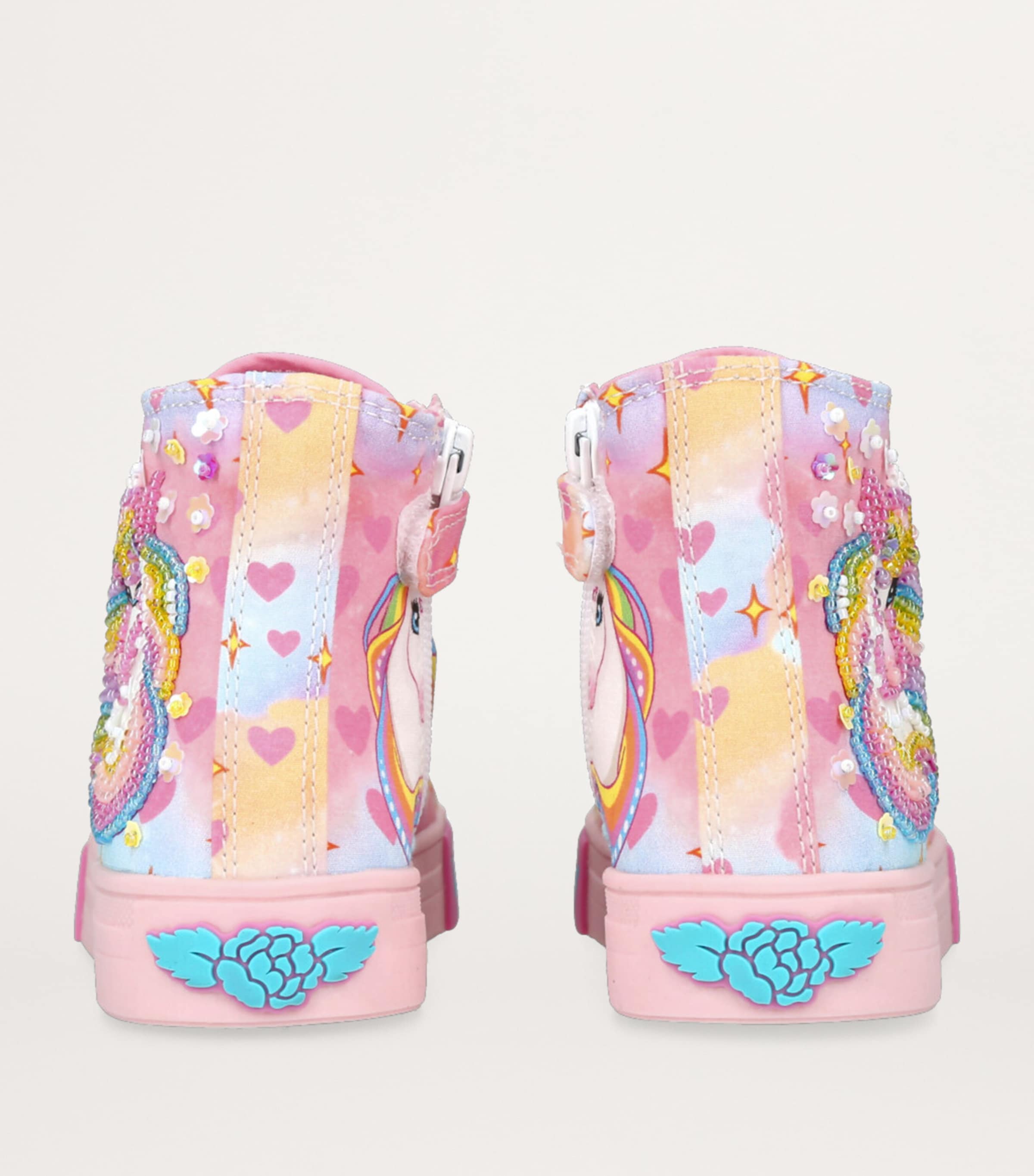 Lelli Kelly Unicorn Rainbow High-Top Sneakers Pink Image 2