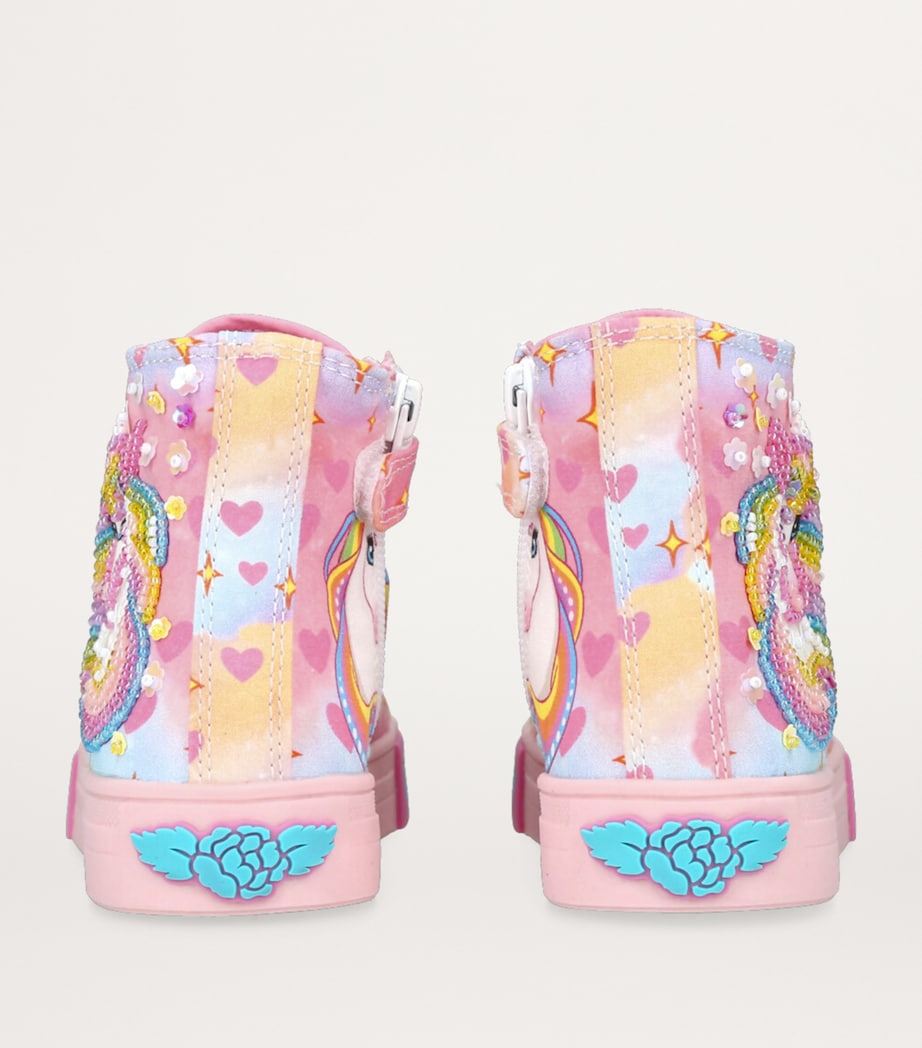 Lelli Kelly Unicorn Rainbow High-Top Sneakers Pink Image 2