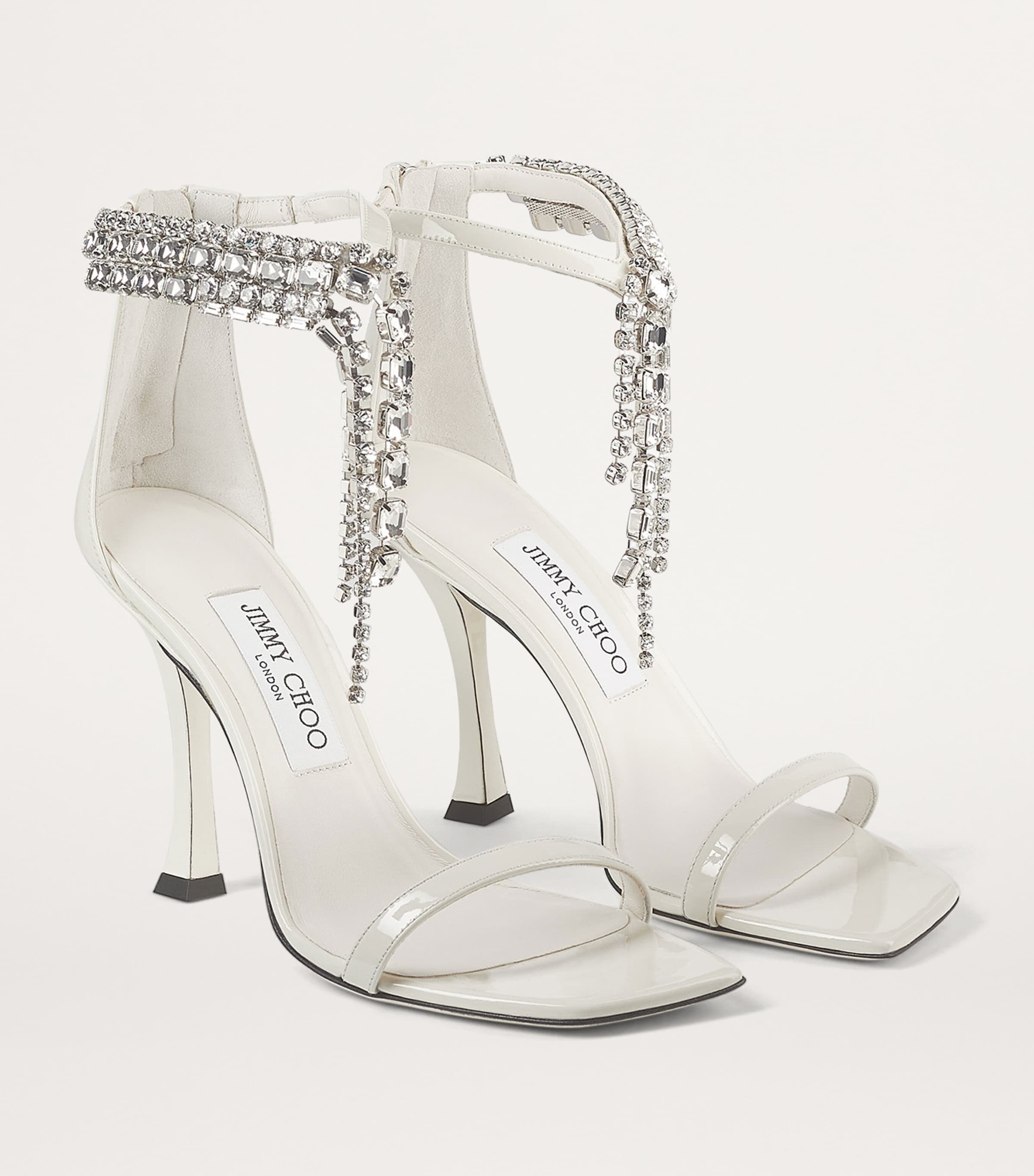 Verity 100 Patent Leather Embellished Sandals LATTE Image 5