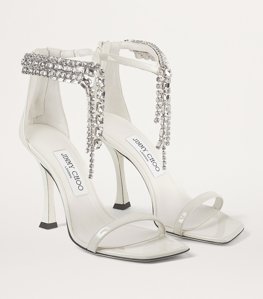 Verity 100 Patent Leather Embellished Sandals LATTE Image 5