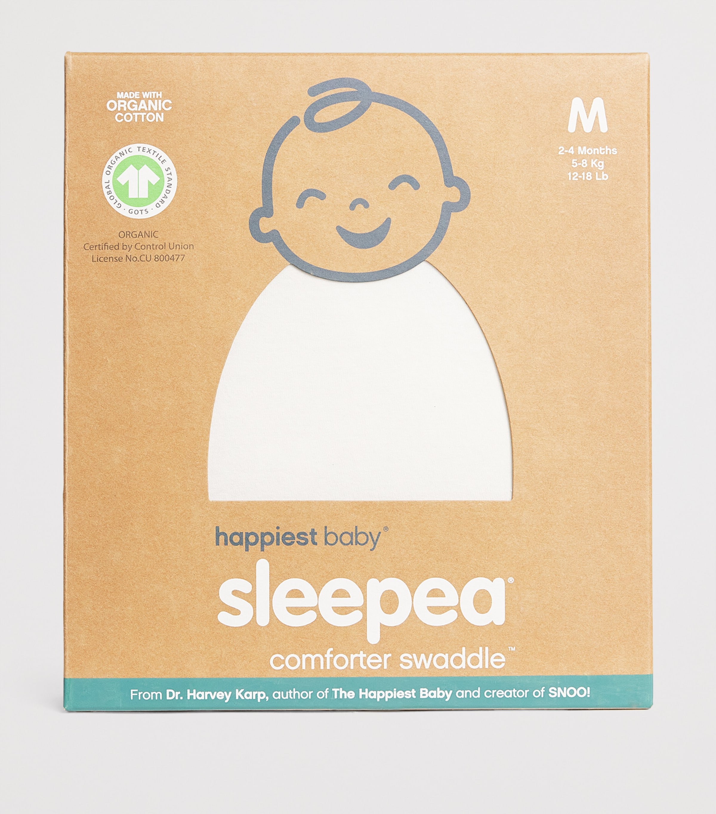 Organic Cotton Sleepea Comforter Swaddle WHITE Image 3