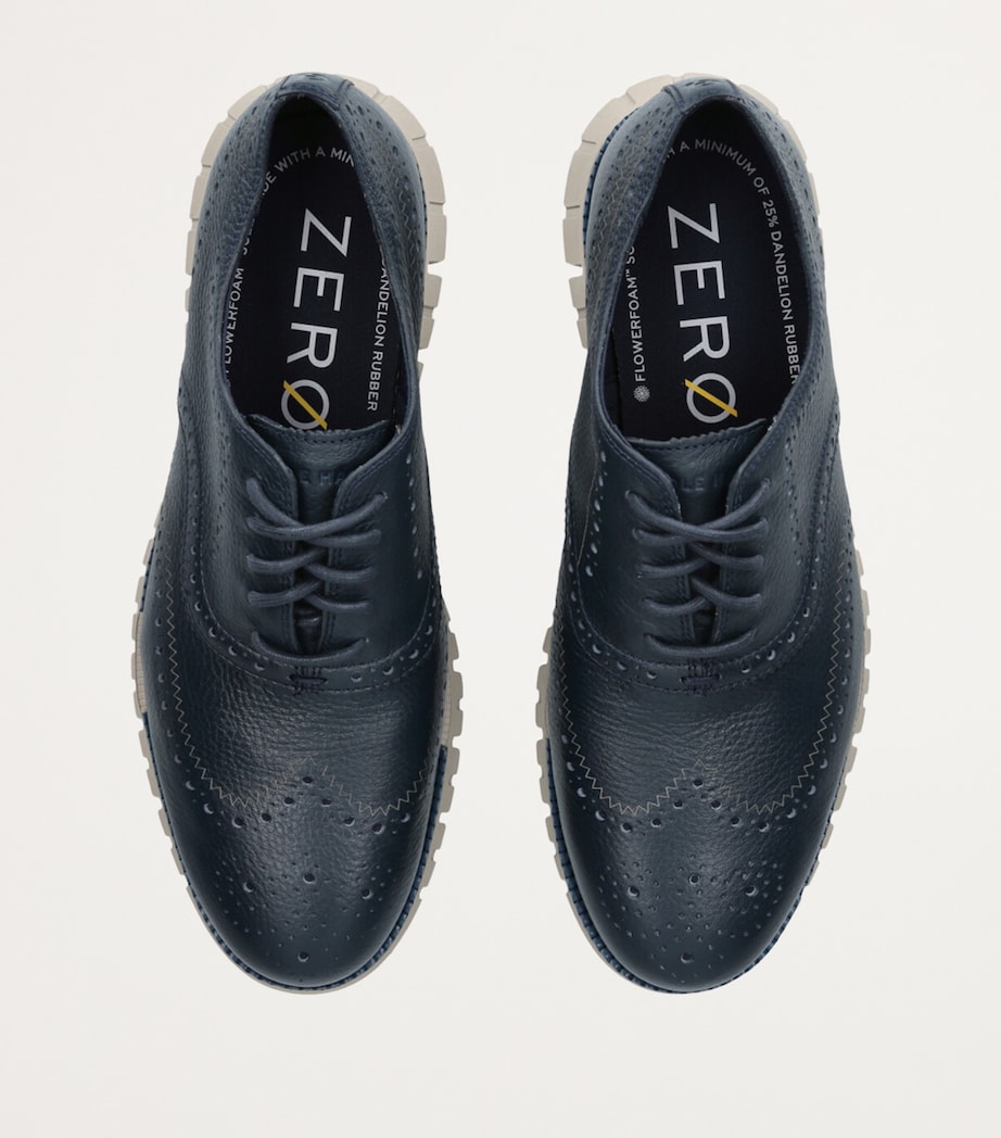 Leather ZERØGRAND Wingtip Oxford Shoes NAVY Image 4