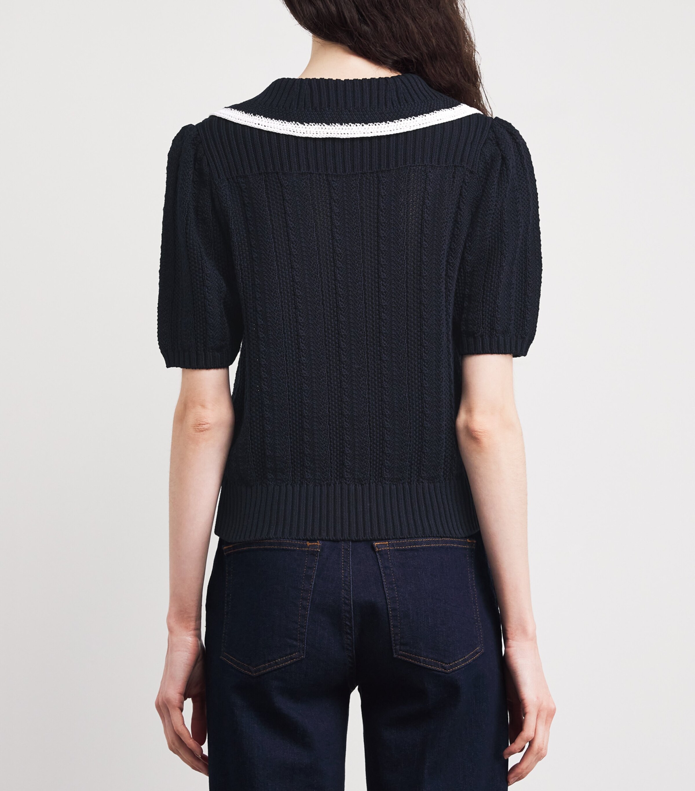 Cotton Pippa Knit Top DEEP NAVY Image 4